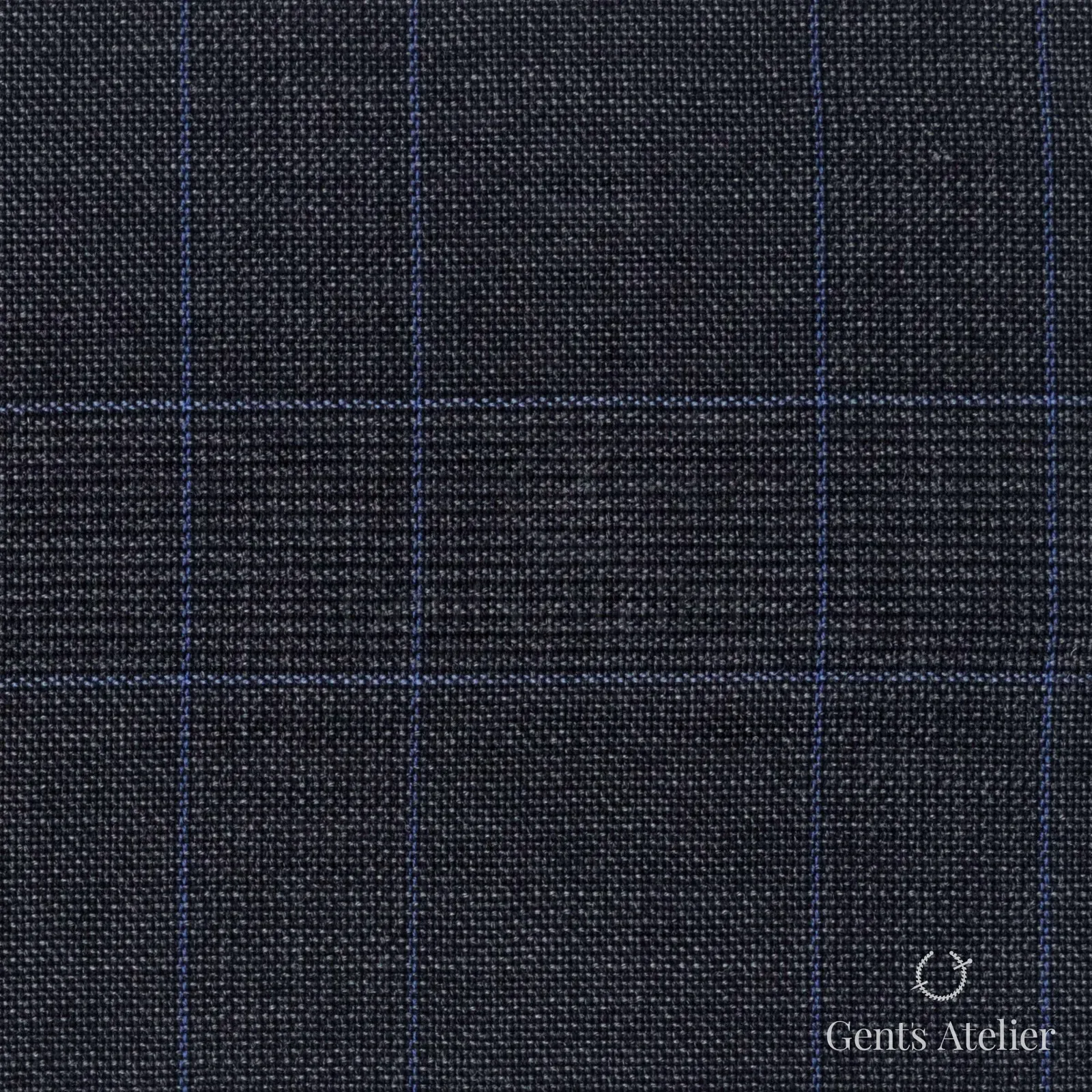 Костюмная ткань Marzoni 608 - 254 / 1500 — Антрацит, оконная клетка, 100% шерсть