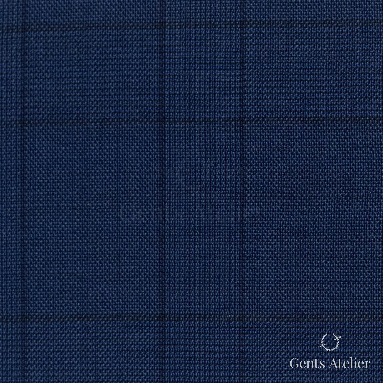 Костюмная ткань Marzoni 608 - 255 / 1500 — Синий, оконная клетка, 100% шерсть
