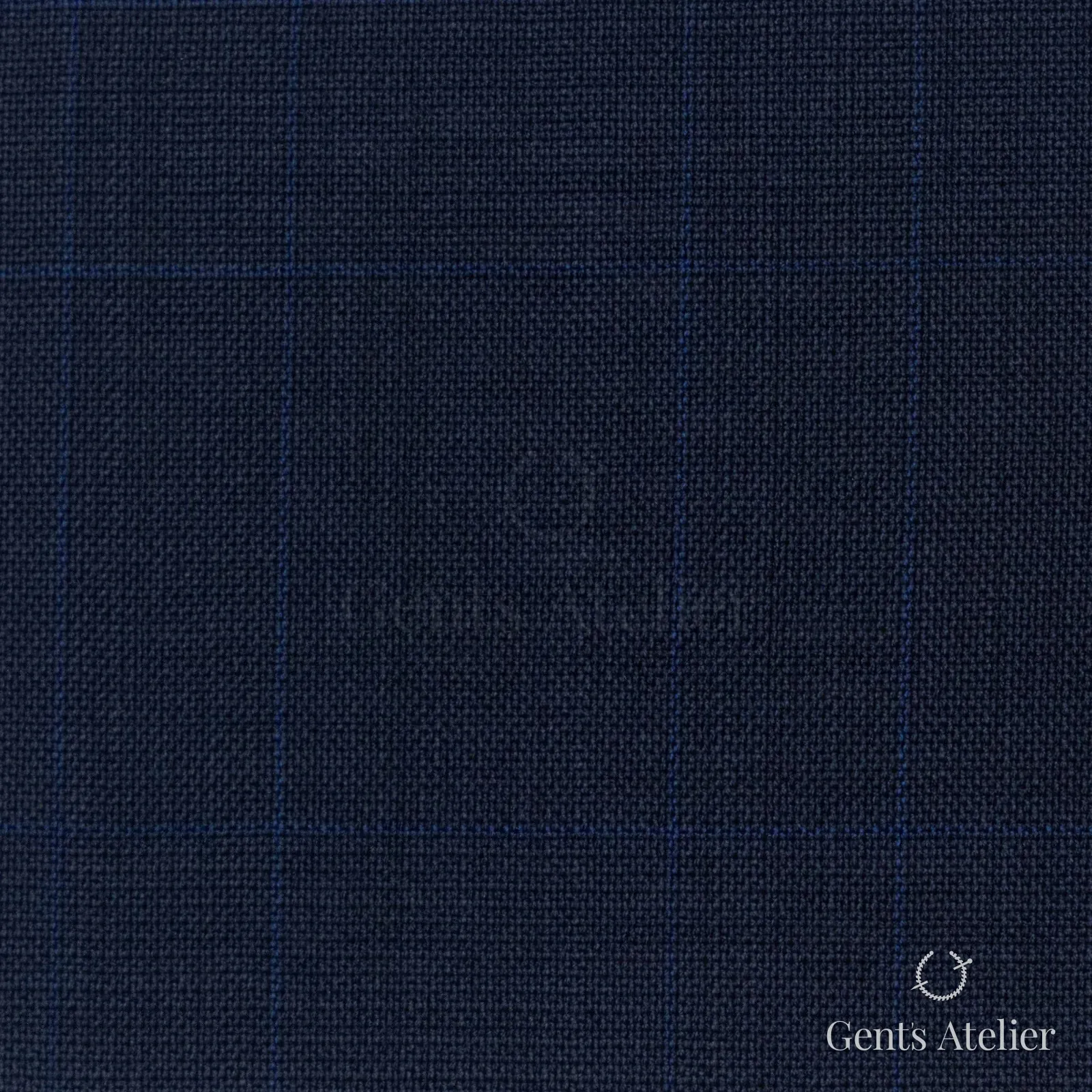 Костюмная ткань Marzoni 608 - 256 / 1500 — Тёмно-синий, оконная клетка, 100% шерсть