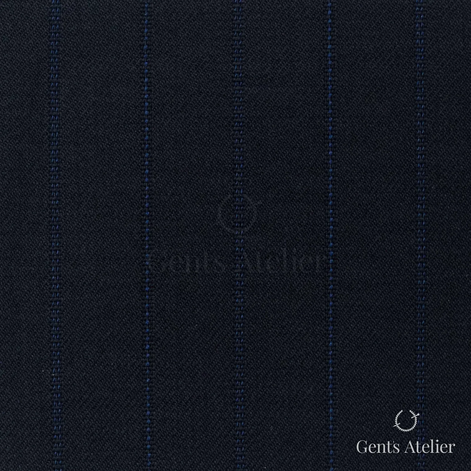 Костюмная ткань Marzoni 608 - 266 / 1500 — Тёмно-синий, полоса, 100% шерсть