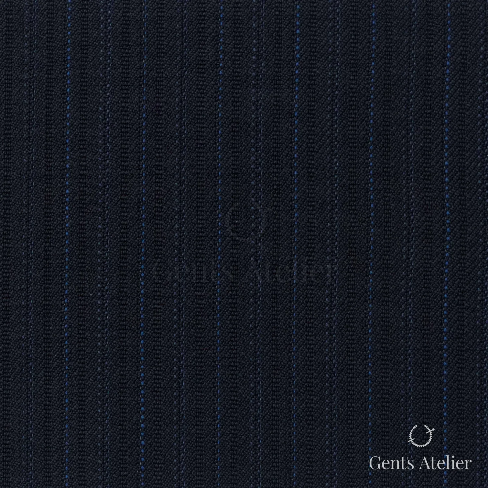 Костюмная ткань Marzoni 725 - 444 / 1400 — Тёмно-синий / Синий, полоса, 100% шерсть