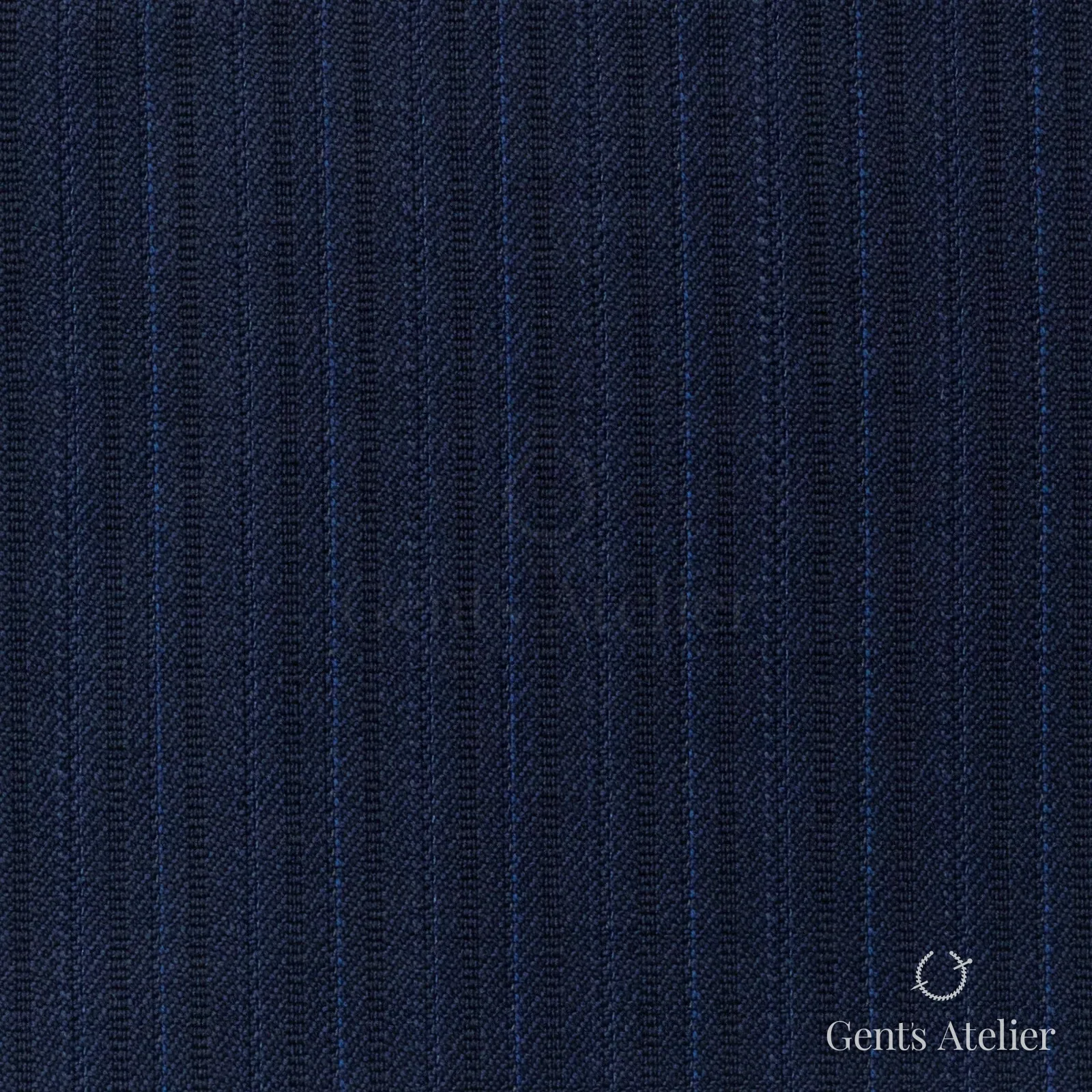 Костюмная ткань Marzoni 725 - 445 / 1400 — Тёмно-синий / Синий, полоса, 100% шерсть
