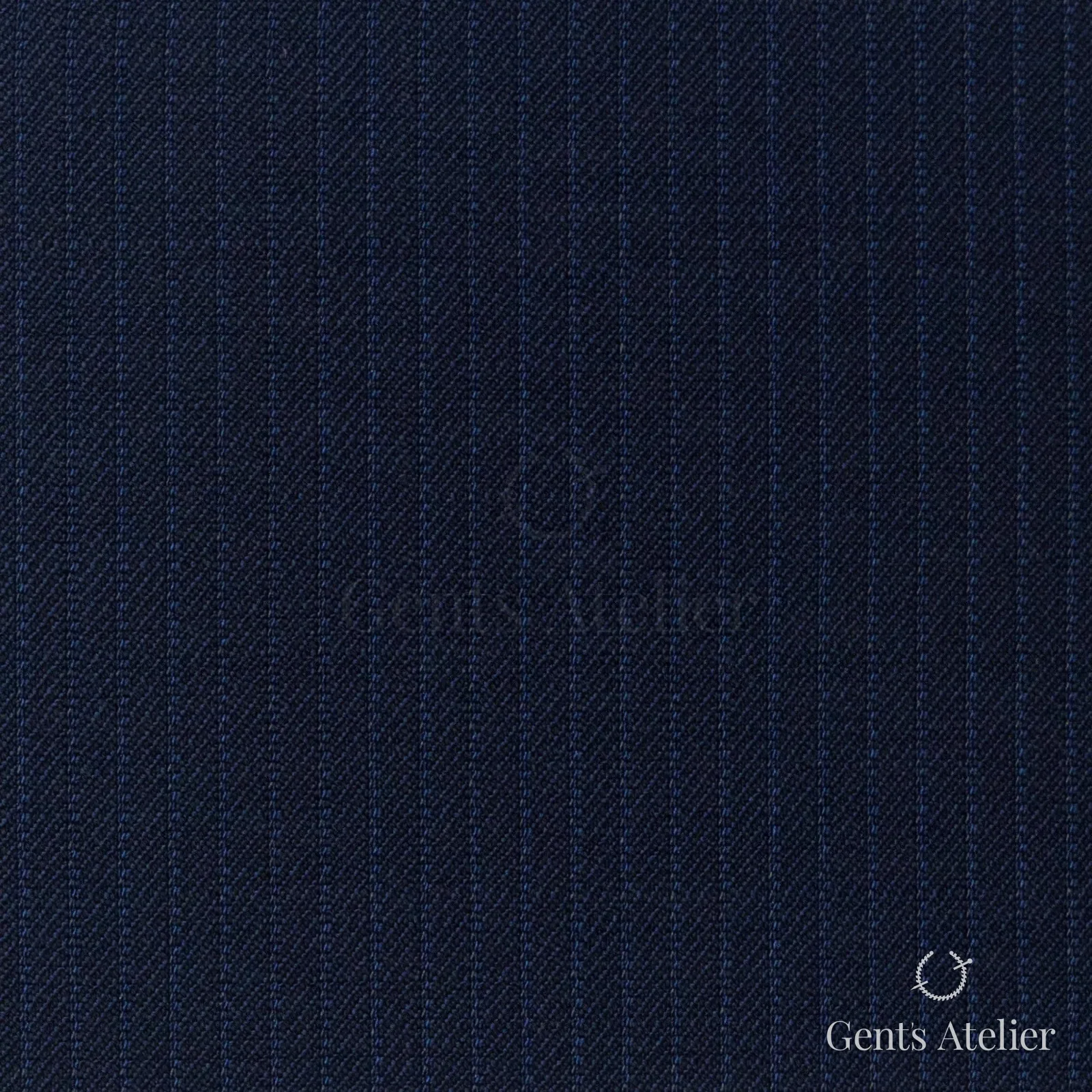 Костюмная ткань Marzoni 725 - 446 / 1300 — Тёмно-синий / Синий, полоса, 100% шерсть