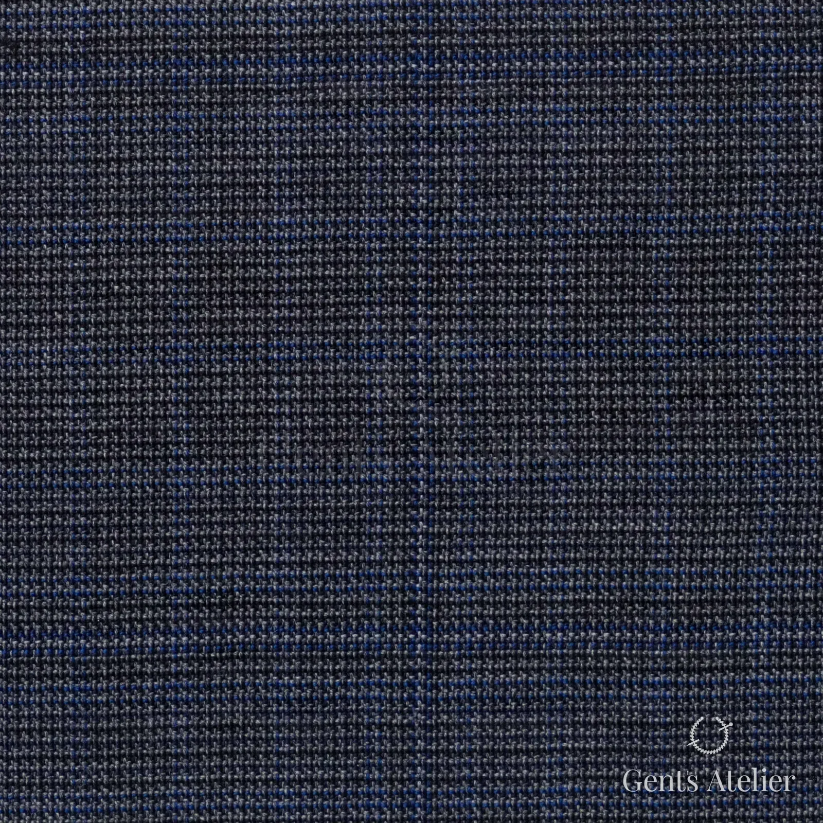 Костюмная ткань Marzoni 725 - 450 / 1300 — Серый / Синий, гусиная лапка, 100% шерсть