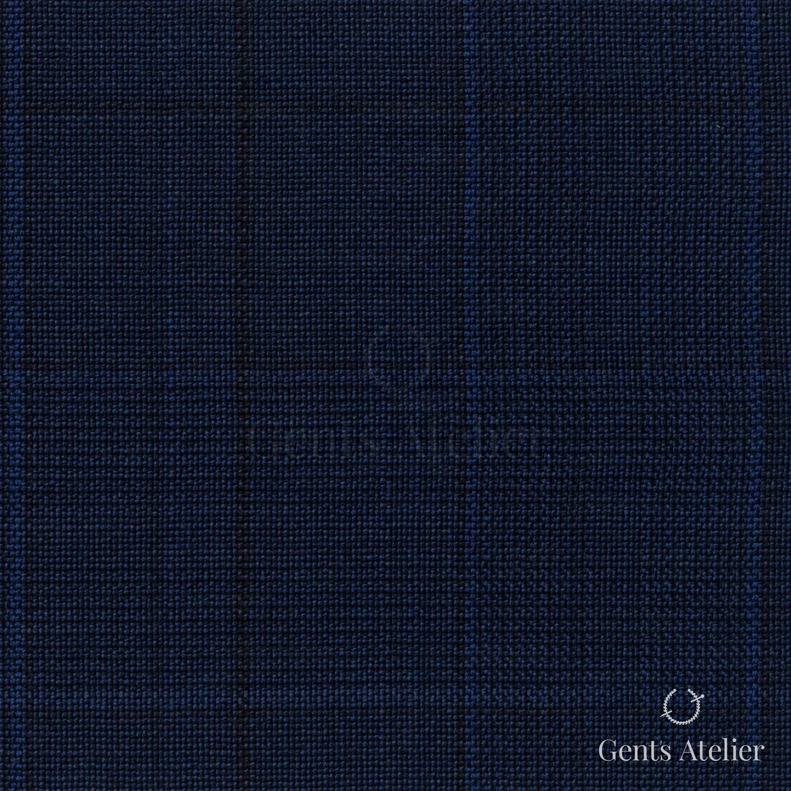 Костюмная ткань Marzoni 725 - 456 / 1400 — Тёмно-синий / Синий, оконная клетка, 100% шерсть
