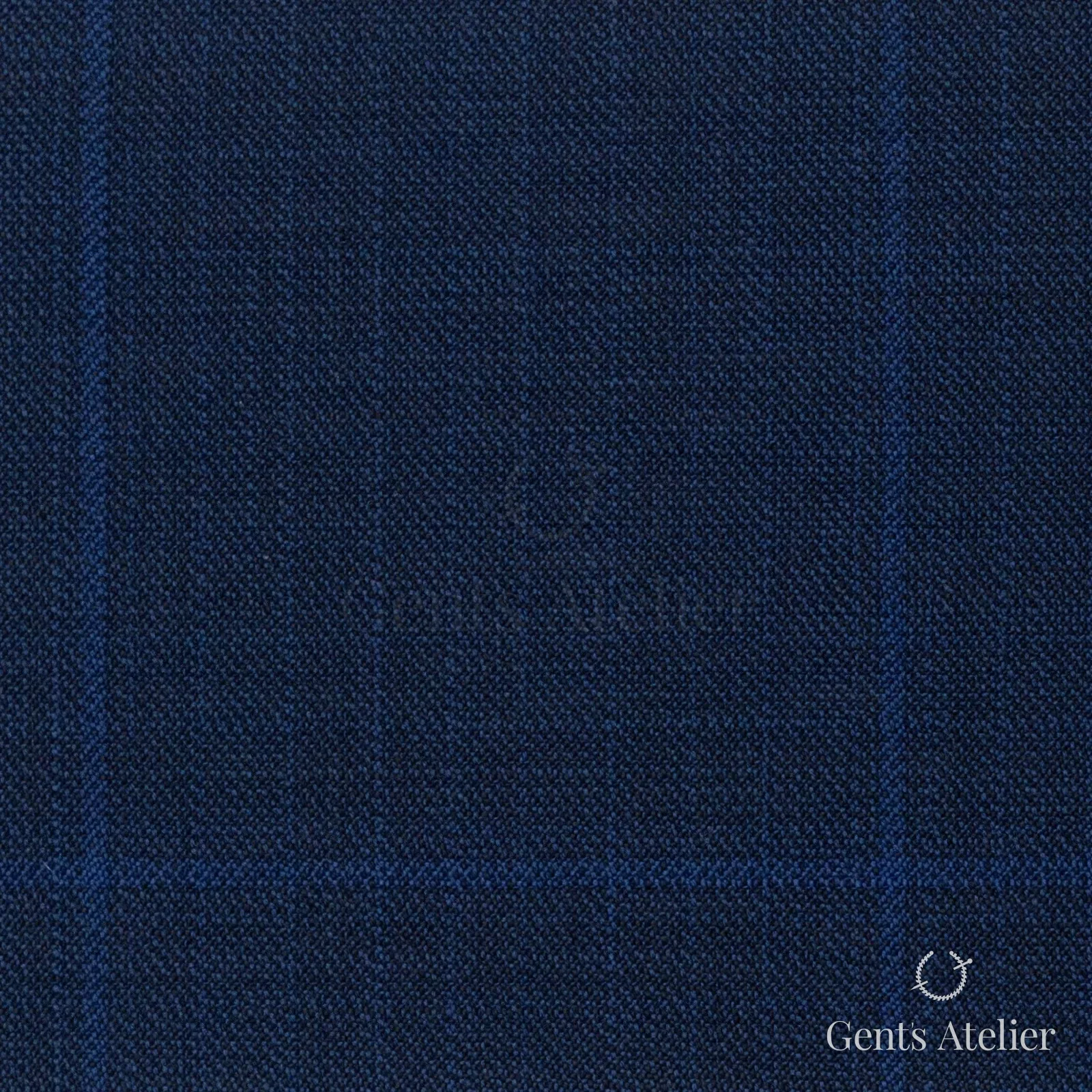 Костюмная ткань Marzoni 725 - 461 / 1300 — Тёмно-синий / Синий, оконная клетка, 100% шерсть