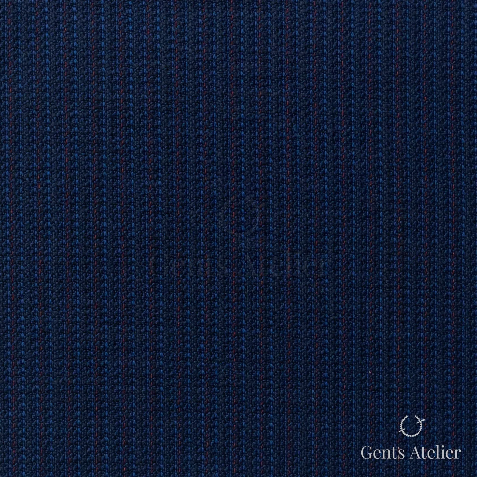 Костюмная ткань Marzoni 725 - 469 / 1400 — Тёмно-синий / Красный, полоса, 100% шерсть