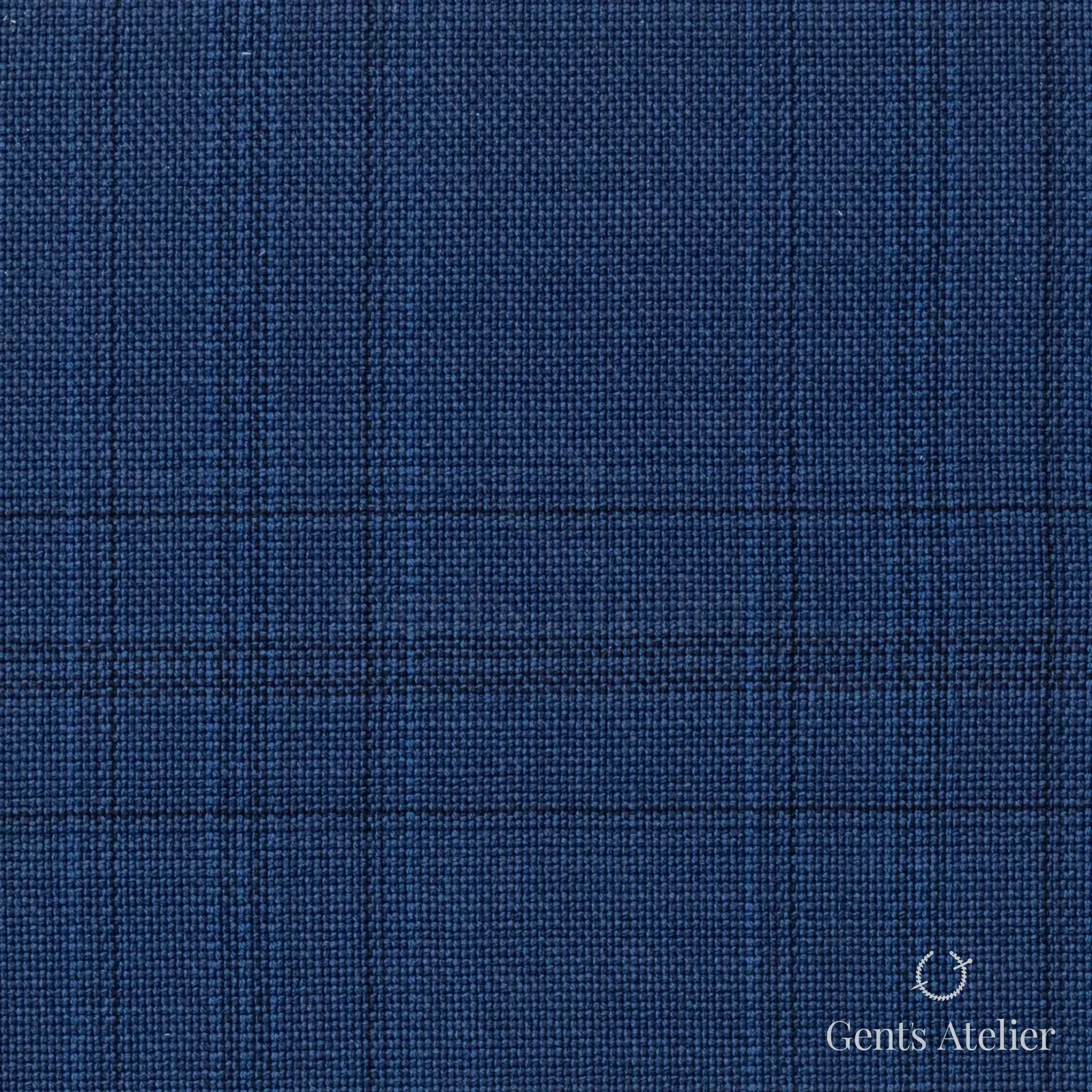 Костюмная ткань Marzoni 725 - 477 / 1300 — Синий / Тёмно-синий, оконная клетка, 100% шерсть