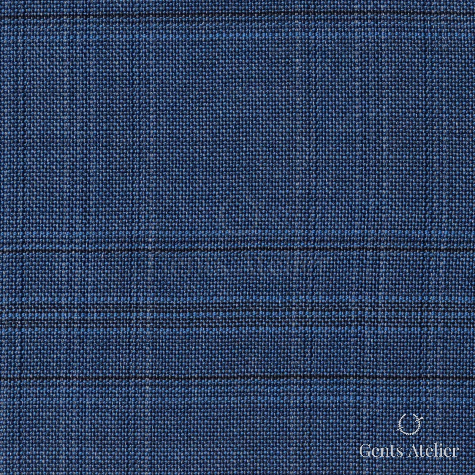 Костюмная ткань Marzoni 725 - 478 / 1300 — Синий / Синий, оконная клетка, 100% шерсть