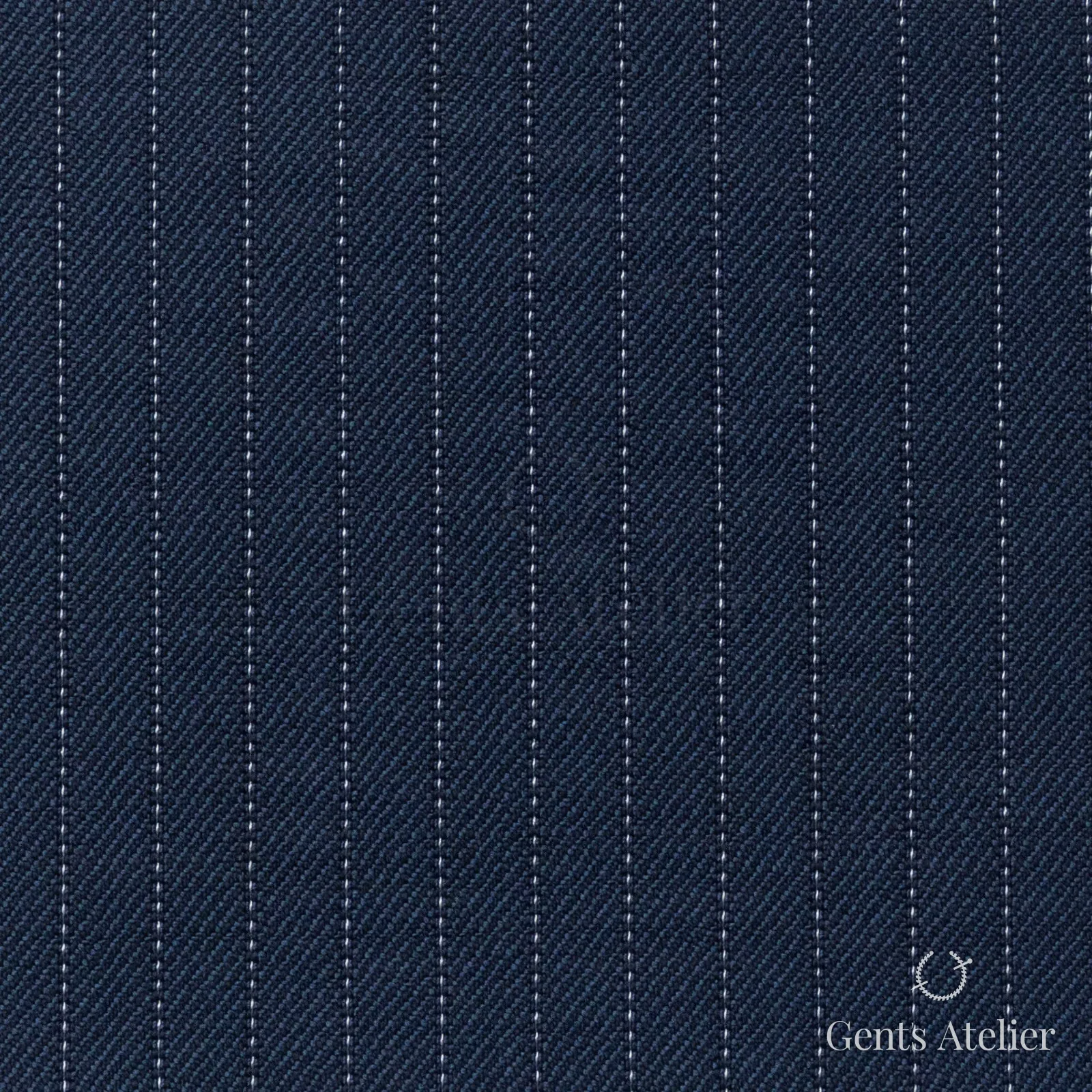 Костюмная ткань Marzoni 725 - 482 / 1400 — Тёмно-синий / Белый, полоса, 100% шерсть