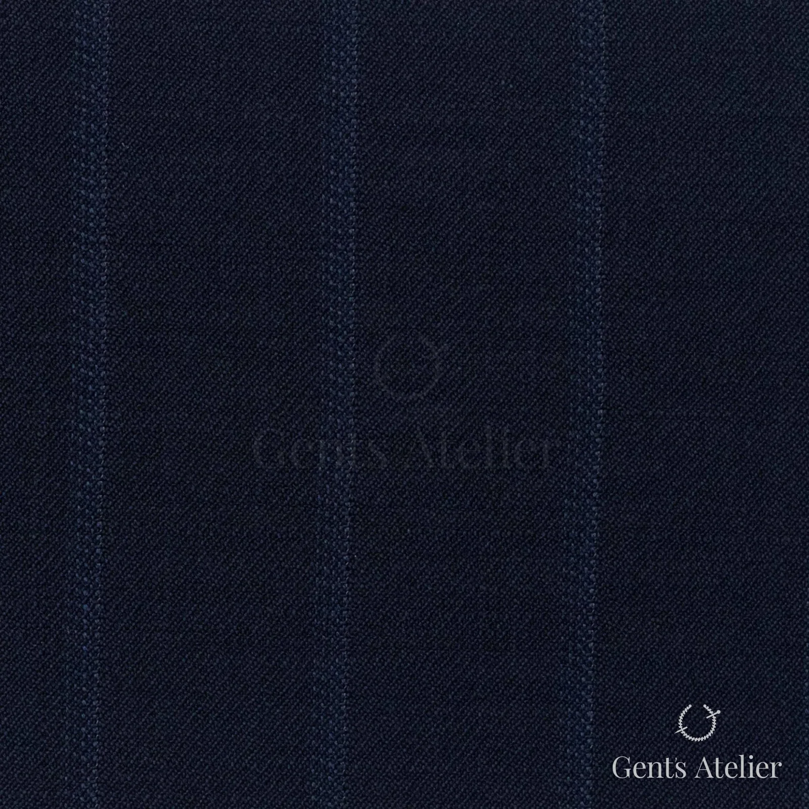 Костюмная ткань Marzoni 725 - 487 / 1500 — Тёмно-синий / Синий, полоса, 100% шерсть
