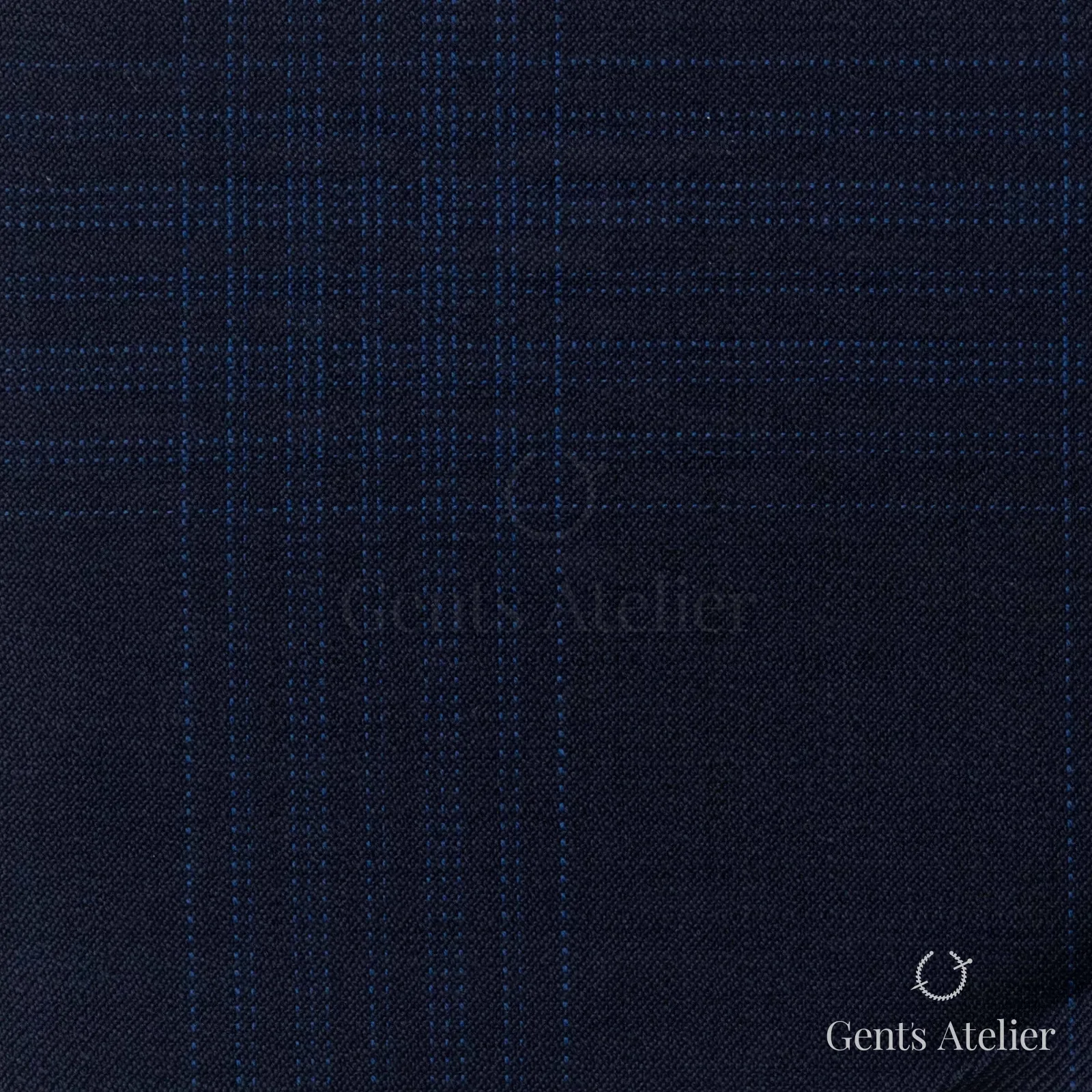 Костюмная ткань Marzoni 725 - 491 / 1500 — Тёмно-синий / Синий, оконная клетка, 100% шерсть