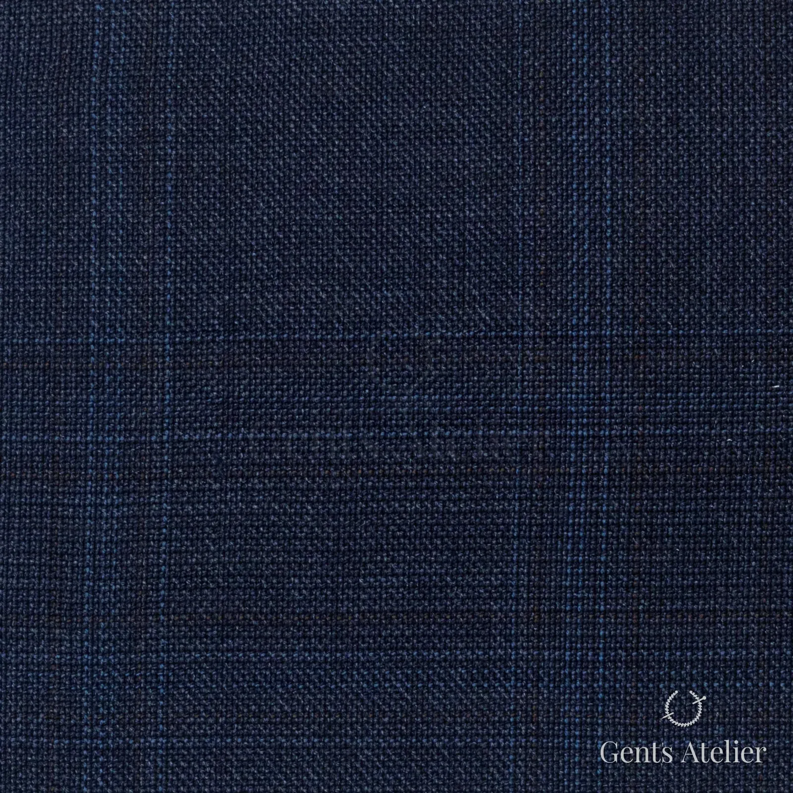 Костюмная ткань Marzoni 725 - 493 / 1500 — Тёмно-синий / Синий, оконная клетка, 100% шерсть