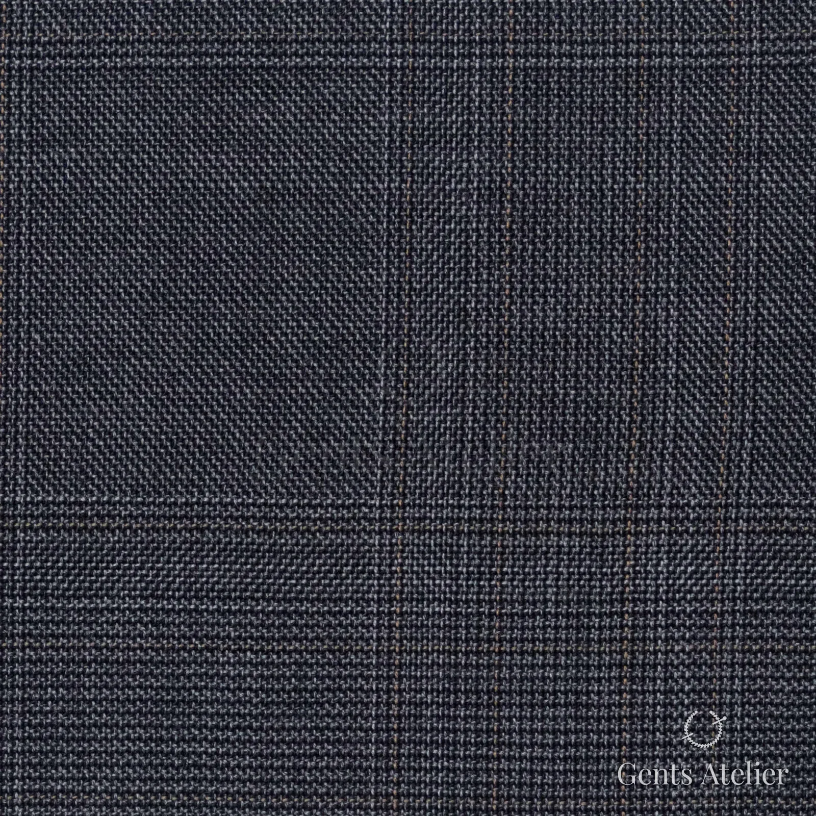Костюмная ткань Marzoni 725 - 494 / 1500 — Серый / tan, оконная клетка, 100% шерсть