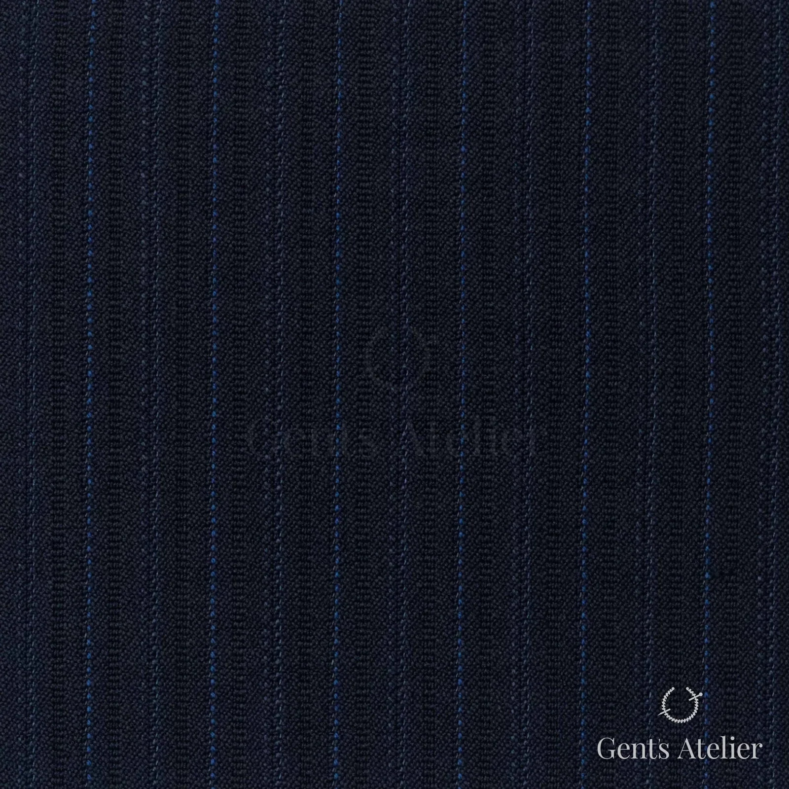 Костюмная ткань Marzoni 725 - 498 / 1500 — Тёмно-синий / Синий, полоса, 100% шерсть