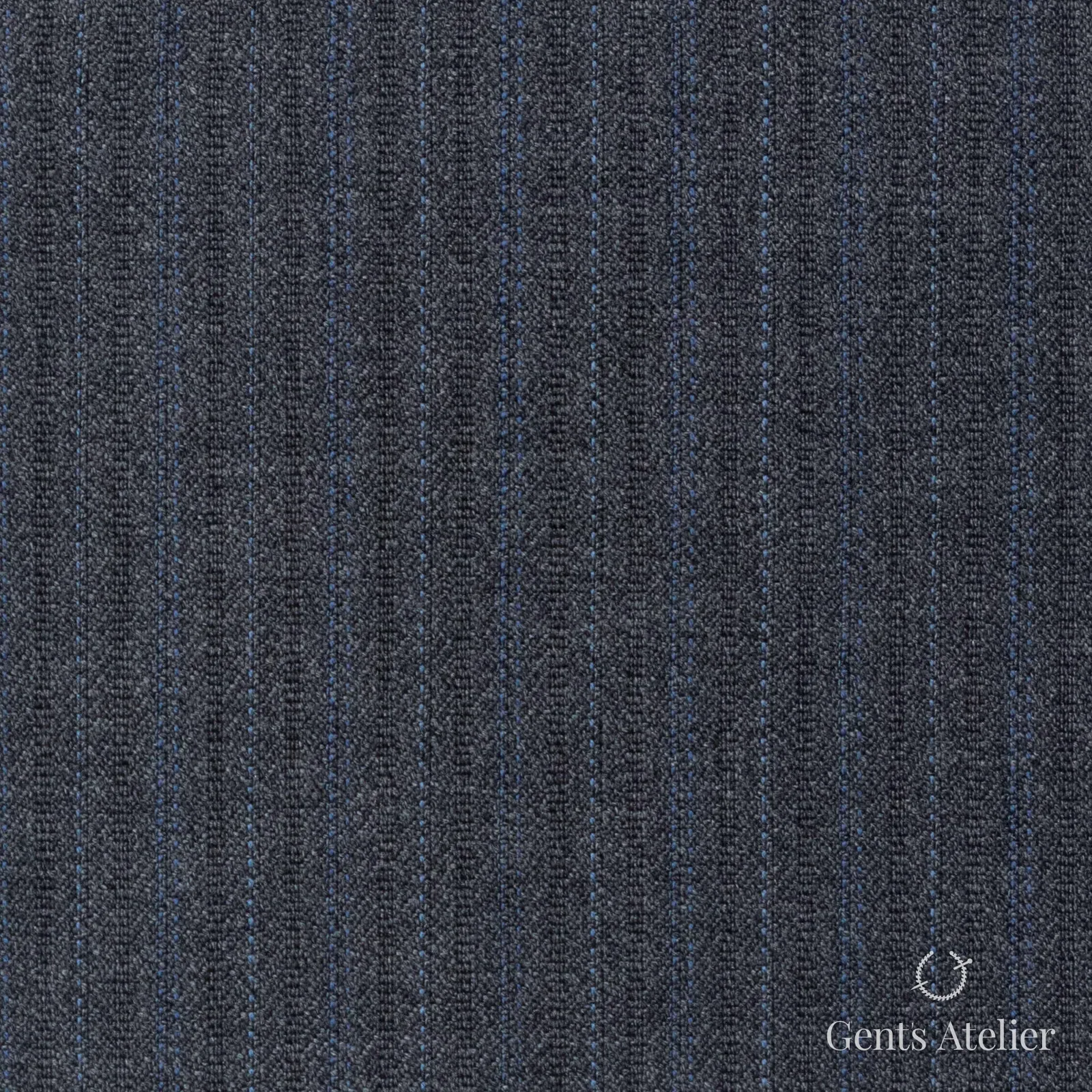 Костюмная ткань Marzoni 725 - 499 / 1500 — Серый / Синий, полоса, 100% шерсть