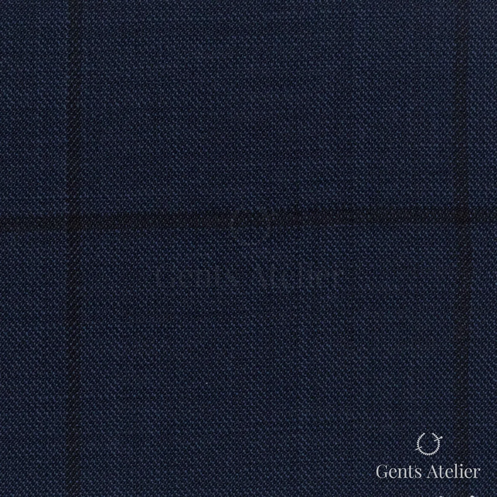 Костюмная ткань Marzoni 725 - 500 / 1500 — Тёмно-синий / Чёрный, оконная клетка, 100% шерсть