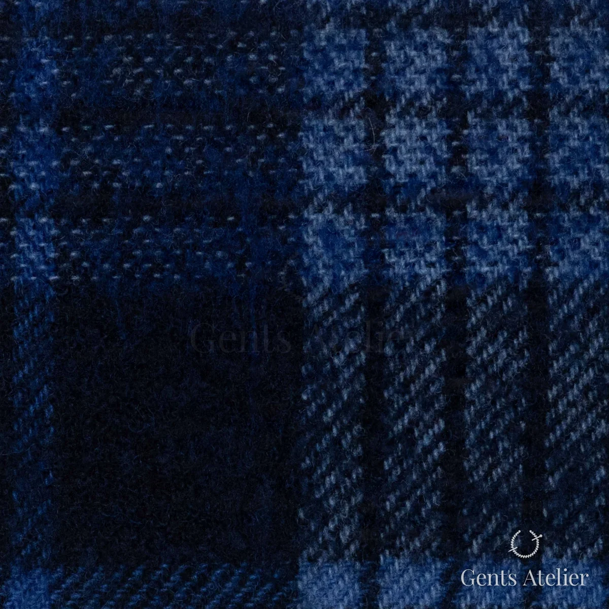 Костюмная ткань Marzoni 641 - 067 / 900 — Синий, в клетку, 90% шерсть, 10% Polyamide