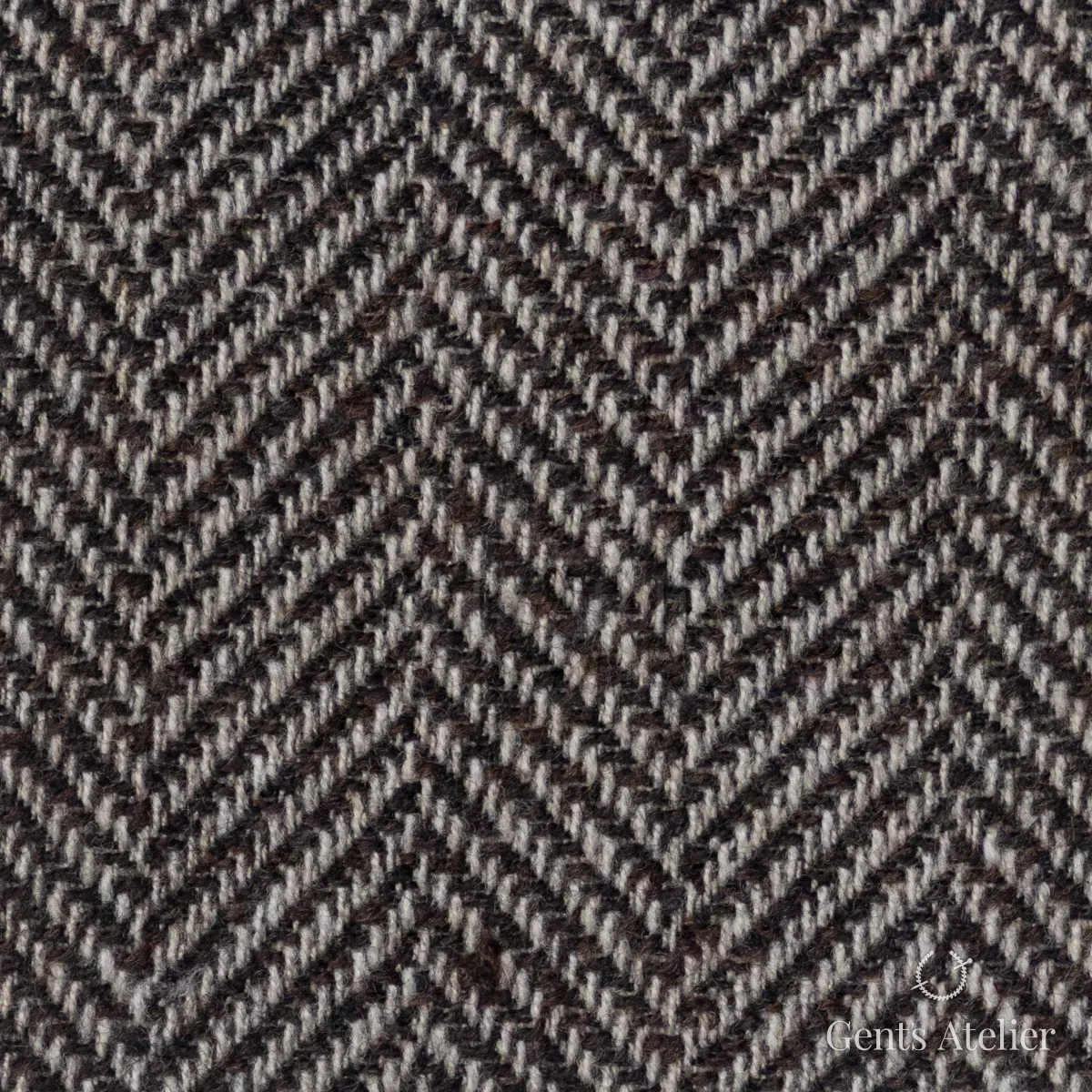 Костюмная ткань Marzoni 651 - 042 / 1500 — Коричневый, ёлочка, 95% шерсть, 5% Cashmere