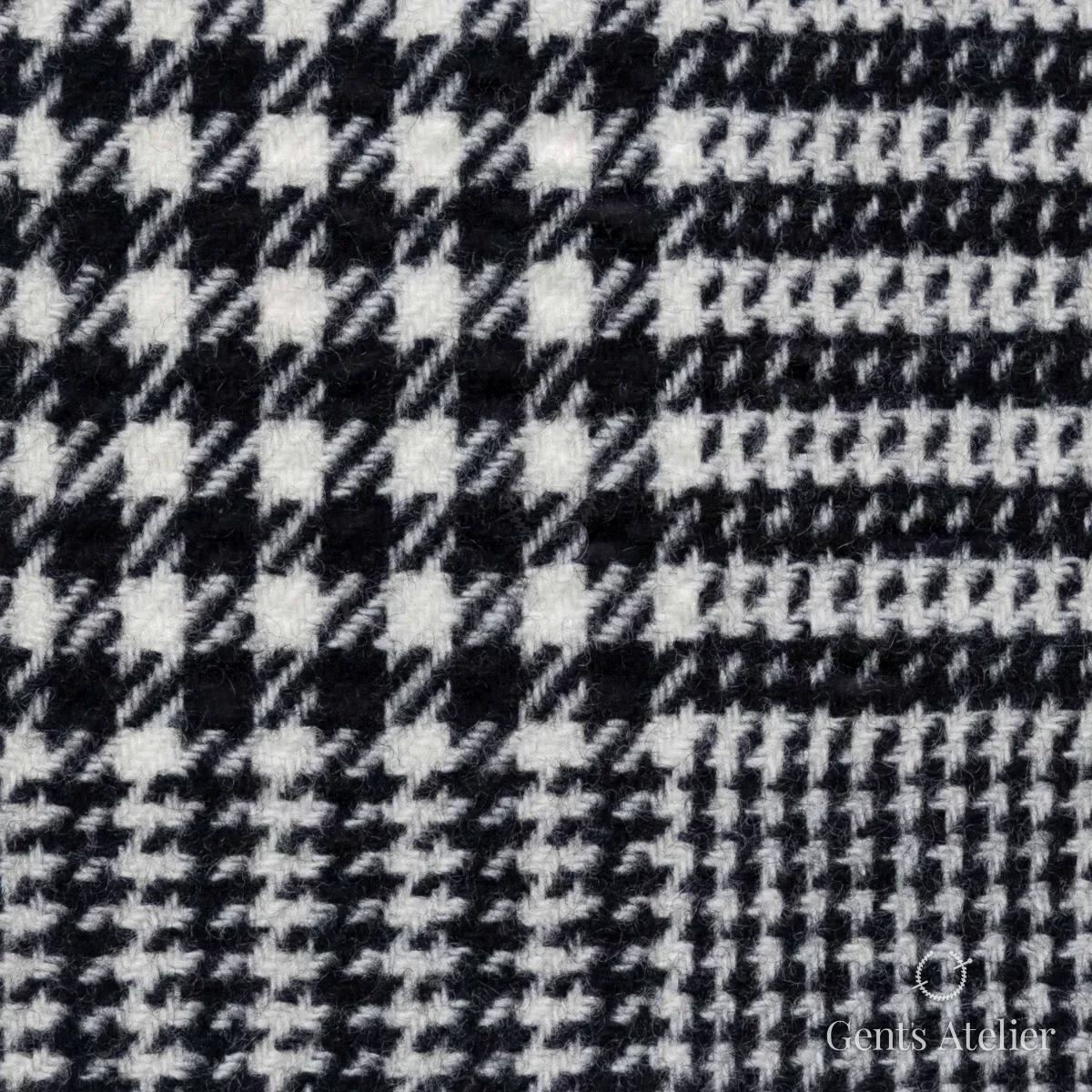 Костюмная ткань Marzoni 651 - 594 / 1500 — Чёрный / Белый, гусиная лапка, 90% шерсть, 10% Cashmere