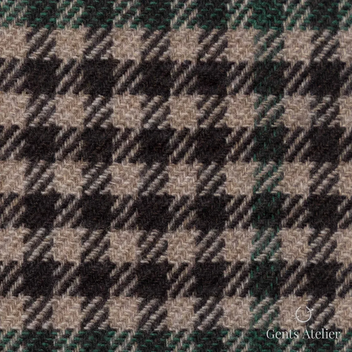 Костюмная ткань Marzoni 651 - 663 / 1200 — Коричневый / Зелёный, гусиная лапка, 90% шерсть, 10% Cashmere