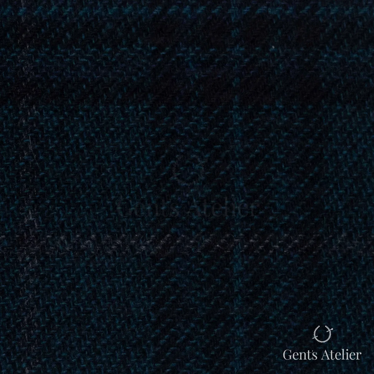Костюмная ткань Marzoni 651 - 689 / 1500 — Оливковый / Чёрный, ёлочка, 90% шерсть, 10% Cashmere