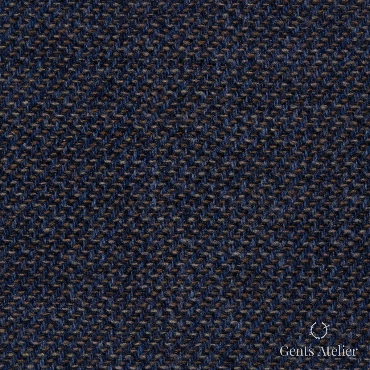 Костюмная ткань Marzoni 651 - 692 / 1500 — Серо-синий, ёлочка, 90% шерсть, 10% Cashmere