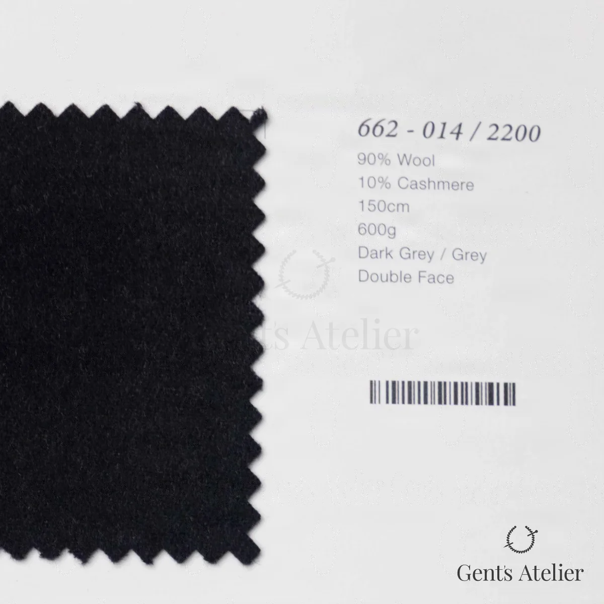 Костюмная ткань Marzoni 662 - 018 / 2200 — Тёмно-серый, в полоску, 90% шерсть, 10% Cashmere