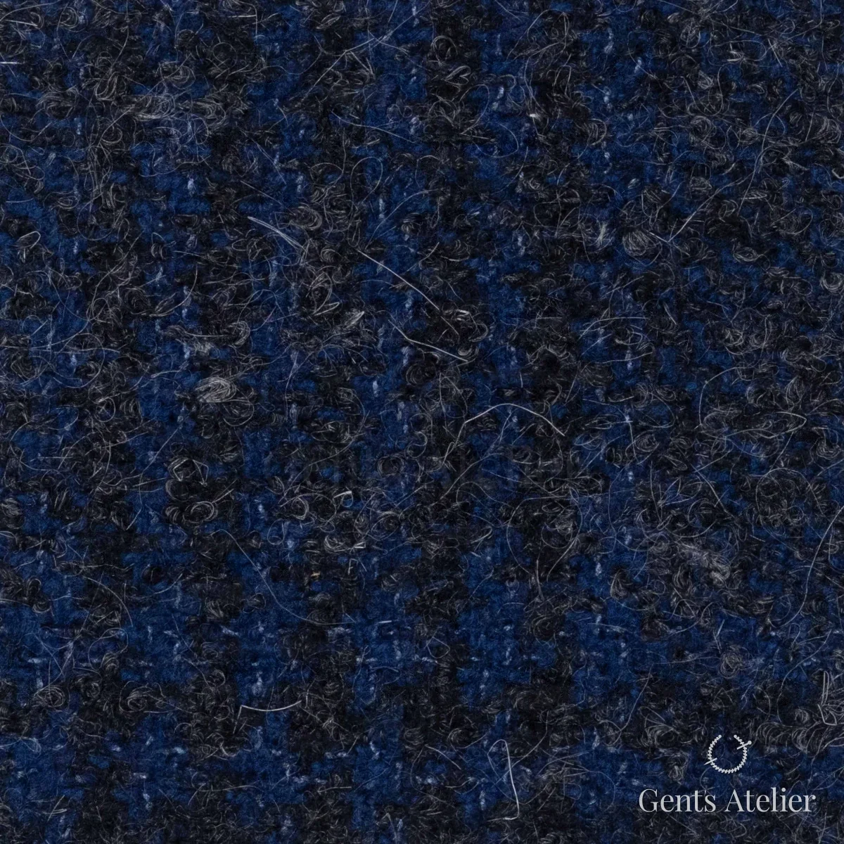 Костюмная ткань Marzoni 665 - 101 / 1500 — Синий / Угольный, твид, 61% шерсть / 16% Mohair / 14% Silk / 9% Cashmere