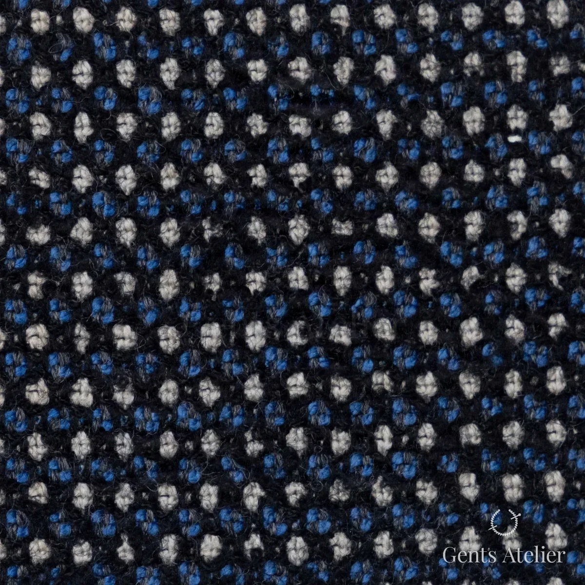 Костюмная ткань Marzoni 665 - 107 / 1200 — Синий / Белый, твид, 89% шерсть, 10% Polyamid, 1% Elastane