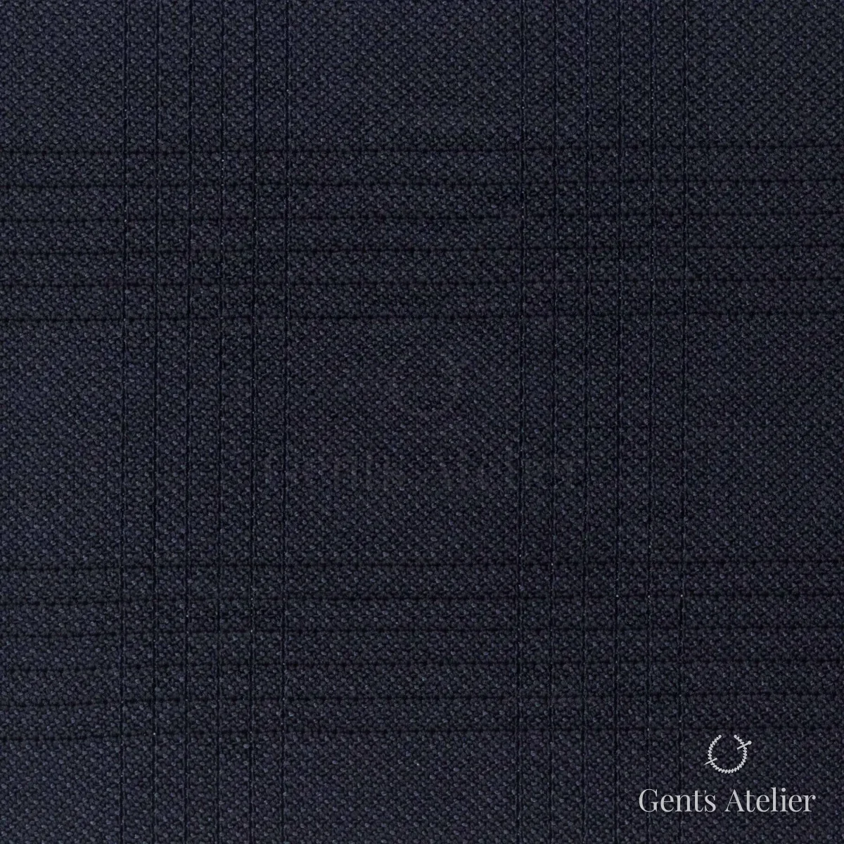 Костюмная ткань Marzoni 601 - 180 / 1100 — Тёмно-синий, в полоску, 82% шерсть, 18% Silk