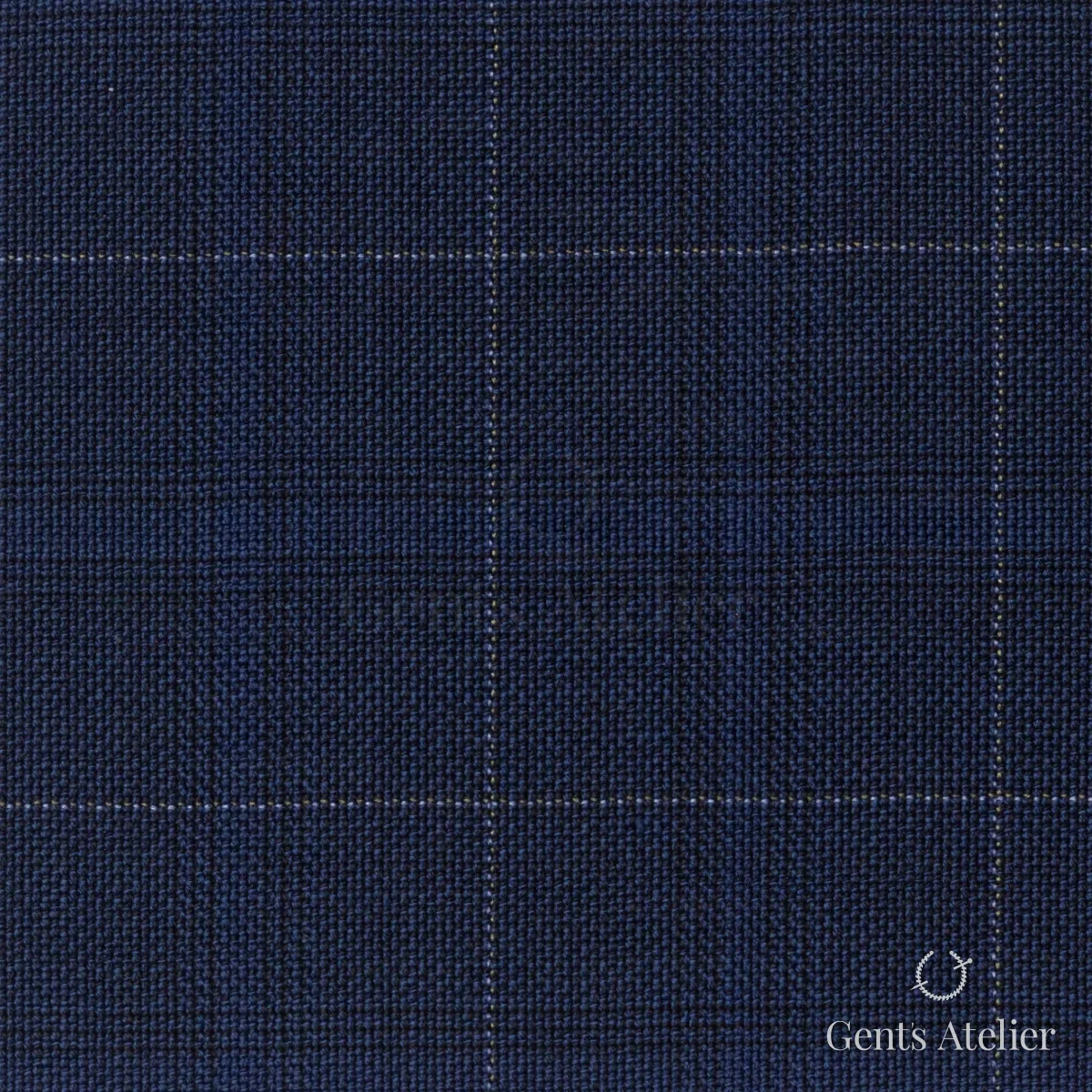 Костюмная ткань Marzoni 607 - 849 / 1000 — Синий / Слоновая кость, виндоупейн, 100% шерсть