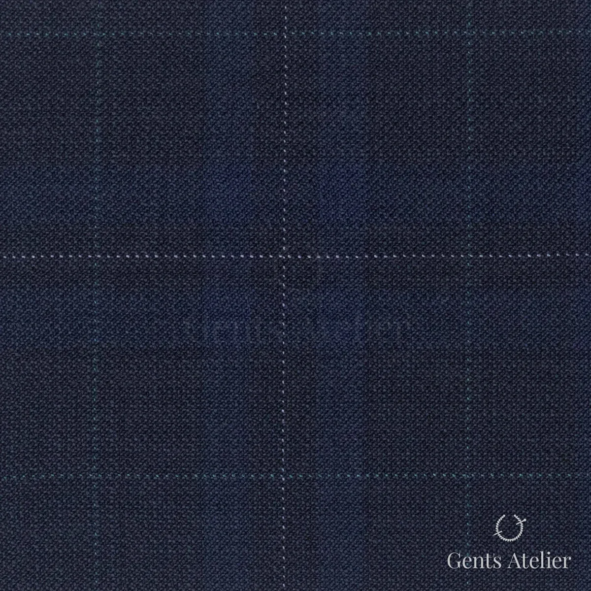 Костюмная ткань Marzoni 607 - 861 / 1000 — Синий / Зелёный, виндоупейн, 100% шерсть