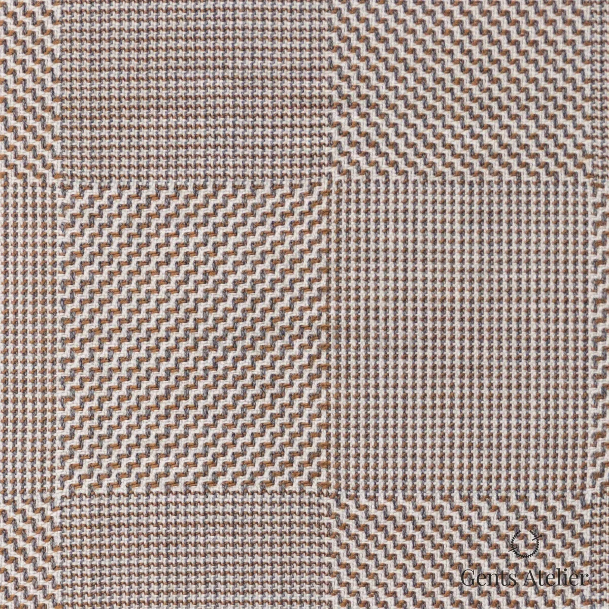 Костюмная ткань Marzoni 609 - 407 / 1000 — Бежевый, в клетку, 100% шерсть