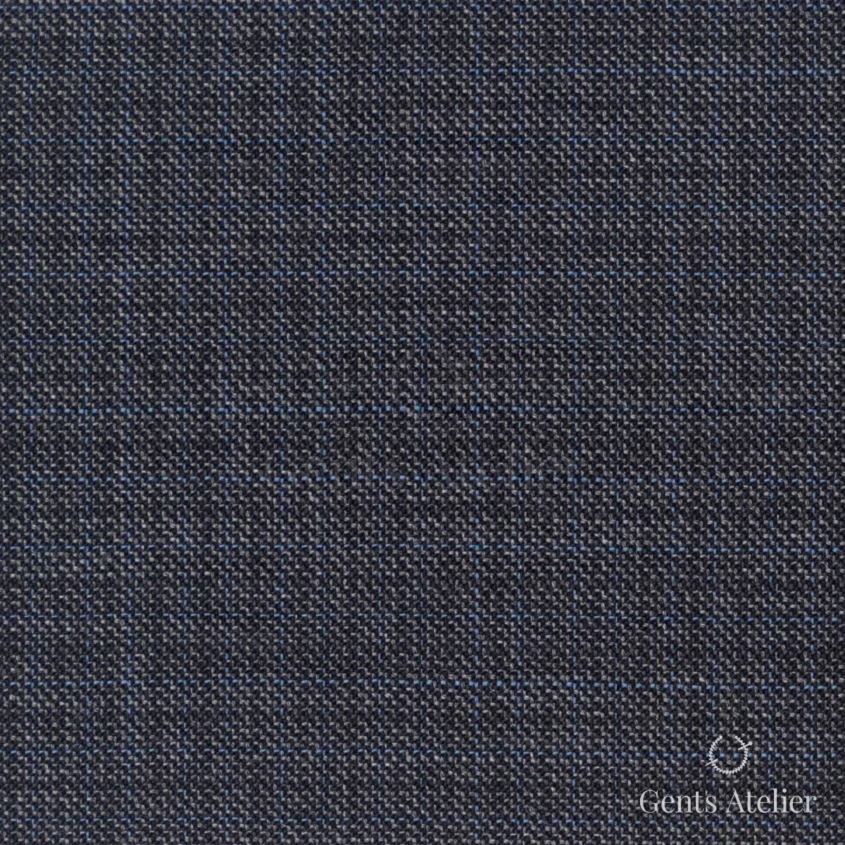 Костюмная ткань Marzoni 609 - 577 / 900 — Серый / Синий, виндоупейн, 100% шерсть