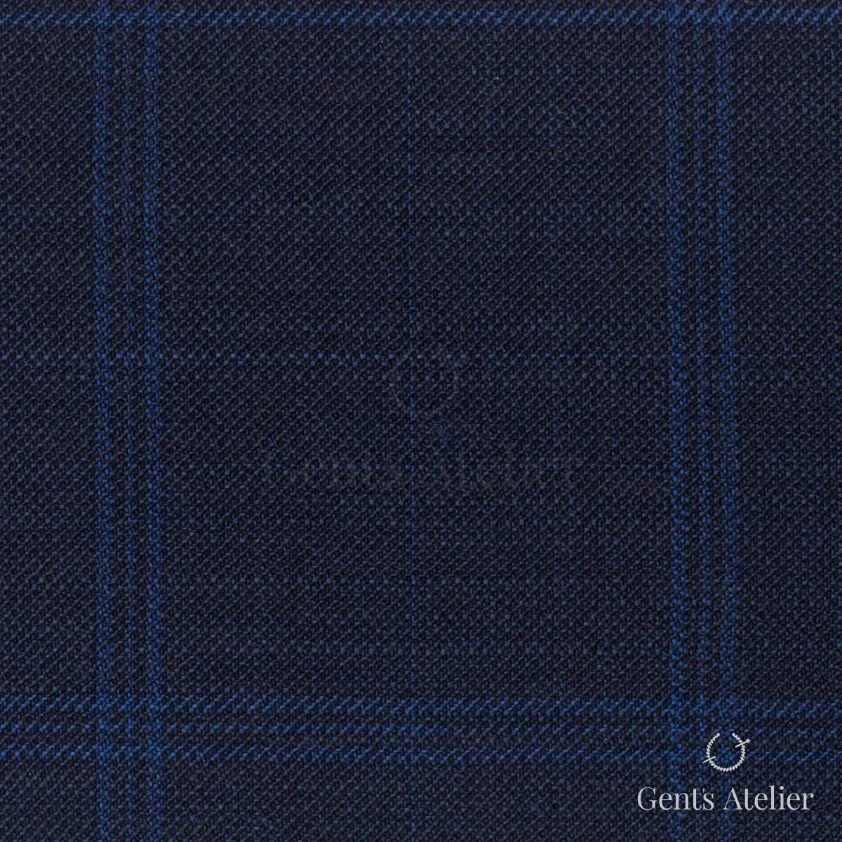 Костюмная ткань Marzoni 609 - 826 / 1000 — Синий / Тёмно-синий, виндоупейн, 100% шерсть