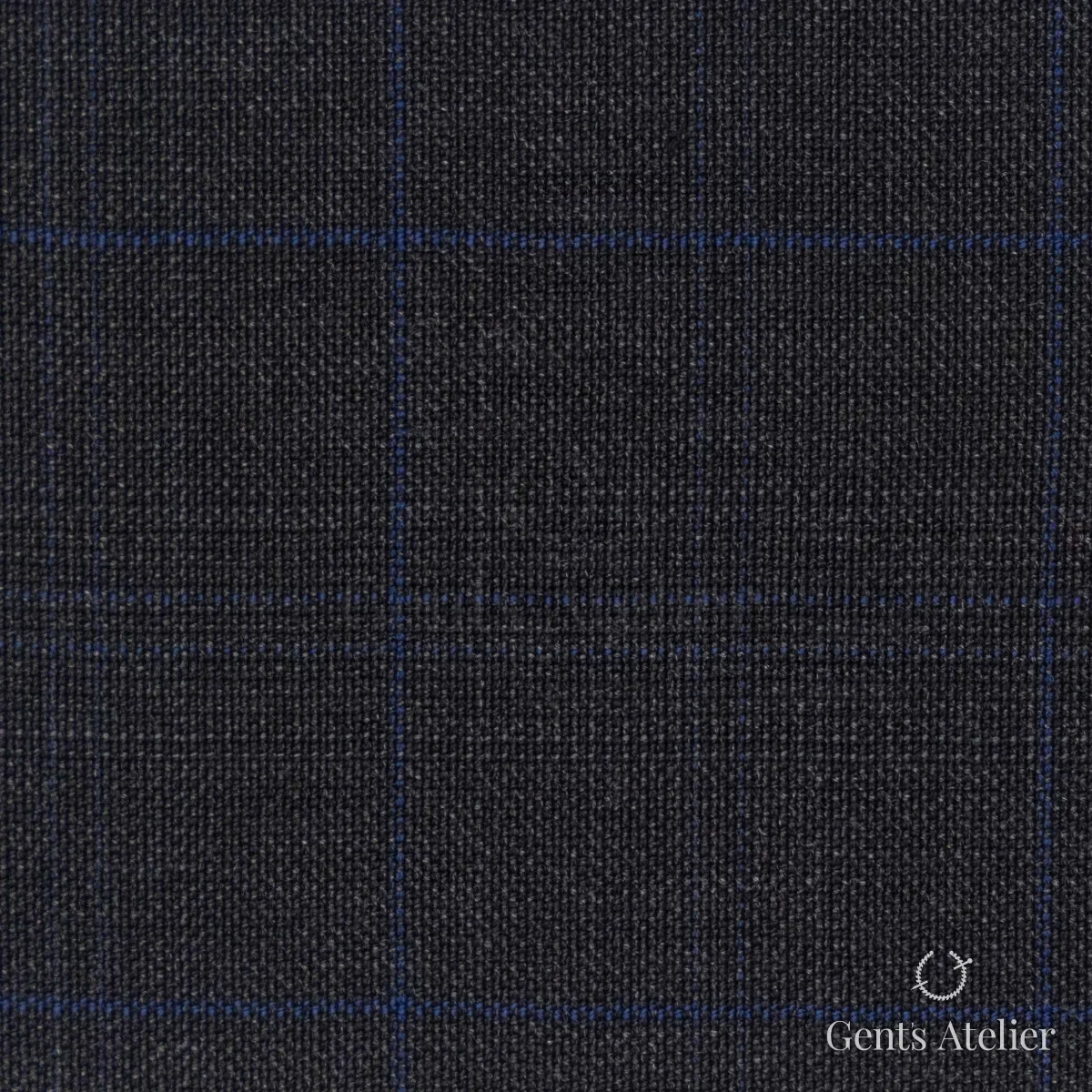 Костюмная ткань Marzoni 609 - 841 / 1000 — Тёмно-серый / Синий, виндоупейн, 100% шерсть