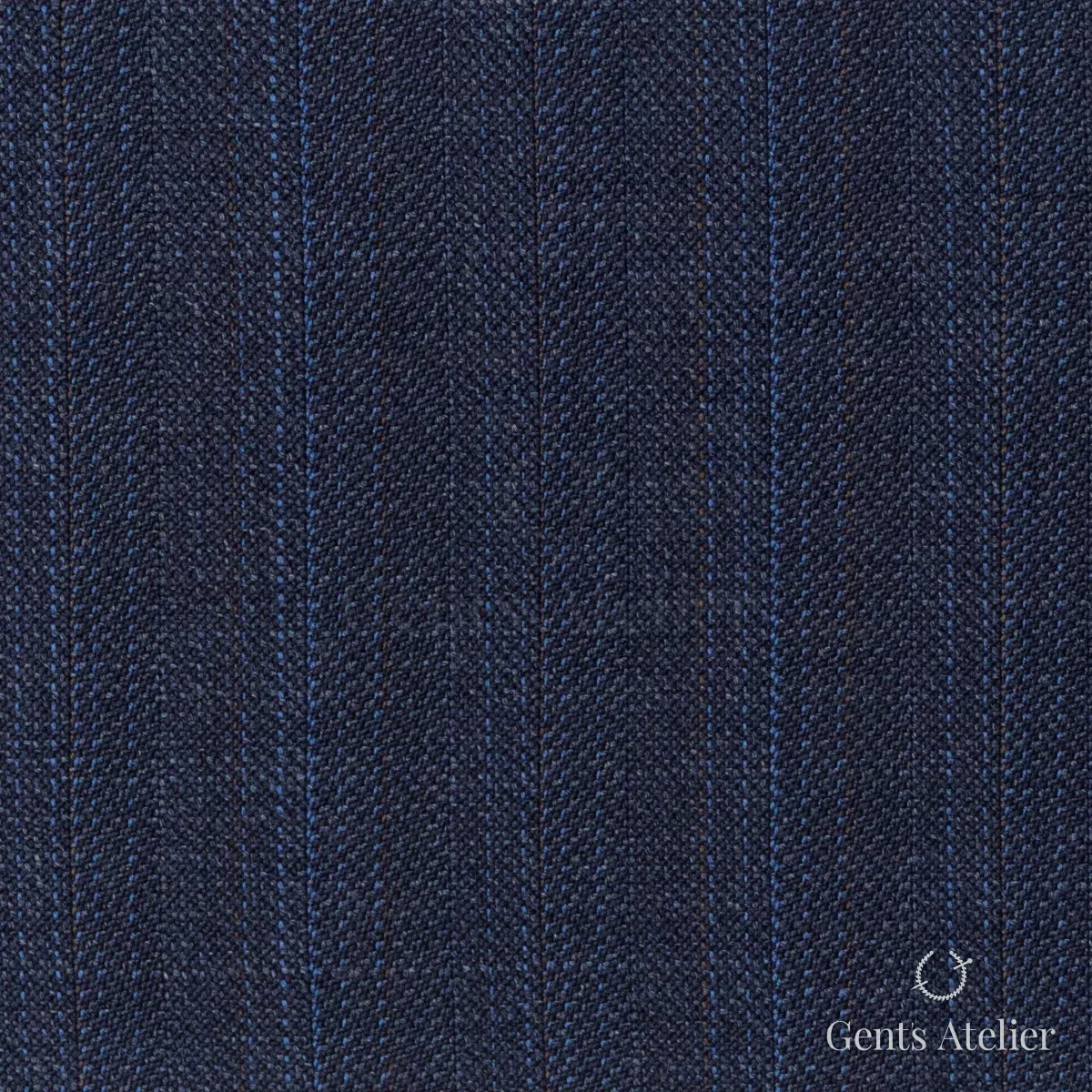 Костюмная ткань Marzoni 609 - 874 / 1000 — Тёмно-синий / Синий, ёлочка, 100% шерсть