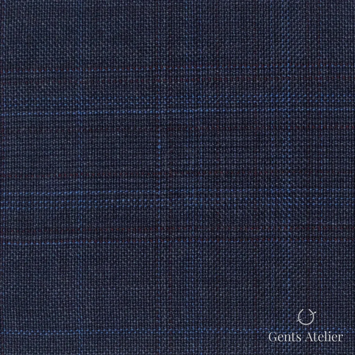Костюмная ткань Marzoni 609 - 877 / 1000 — Тёмно-синий / Синий, виндоупейн, 100% шерсть