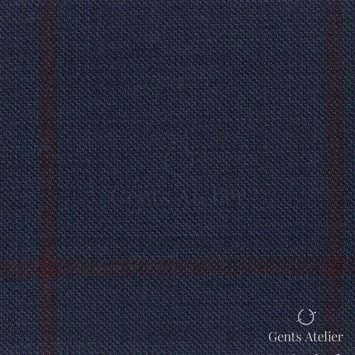 Костюмная ткань Marzoni 621 - 072 / 900 — Синий / Красный, виндоупейн, 100% шерсть
