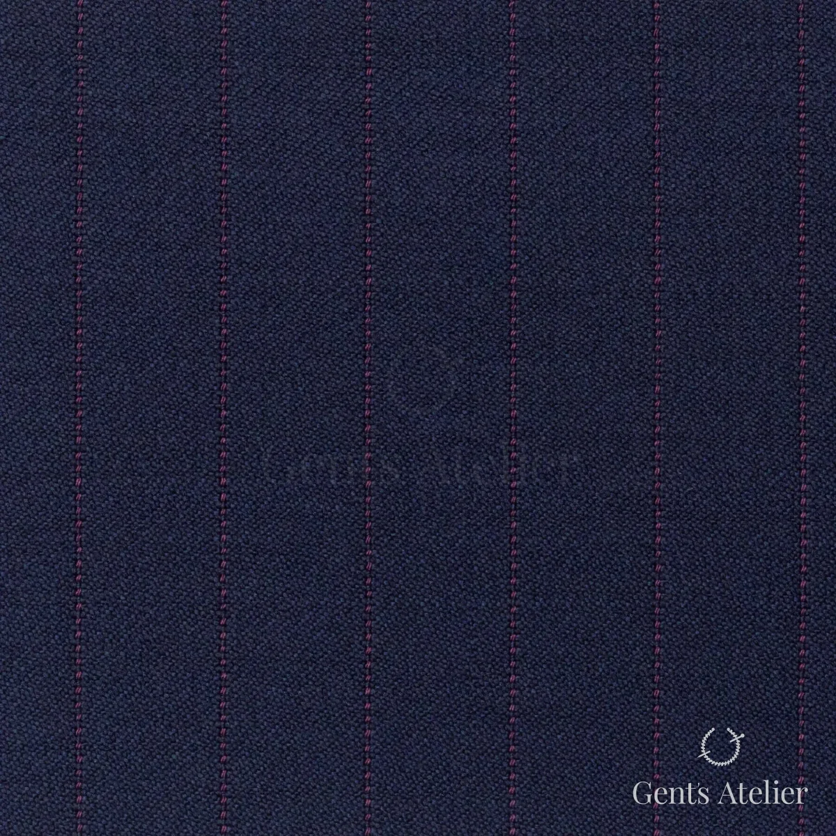 Костюмная ткань Marzoni 621 - 148 / 900 — Тёмно-синий / Розовый, в полоску, 100% шерсть
