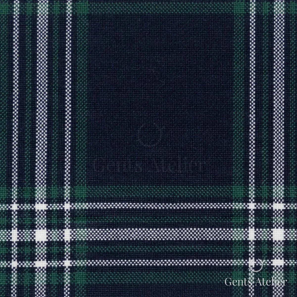 Костюмная ткань Marzoni 605 - 607 / 600 — Тёмно-синий / Зелёный, в клетку, 100% Cotton
