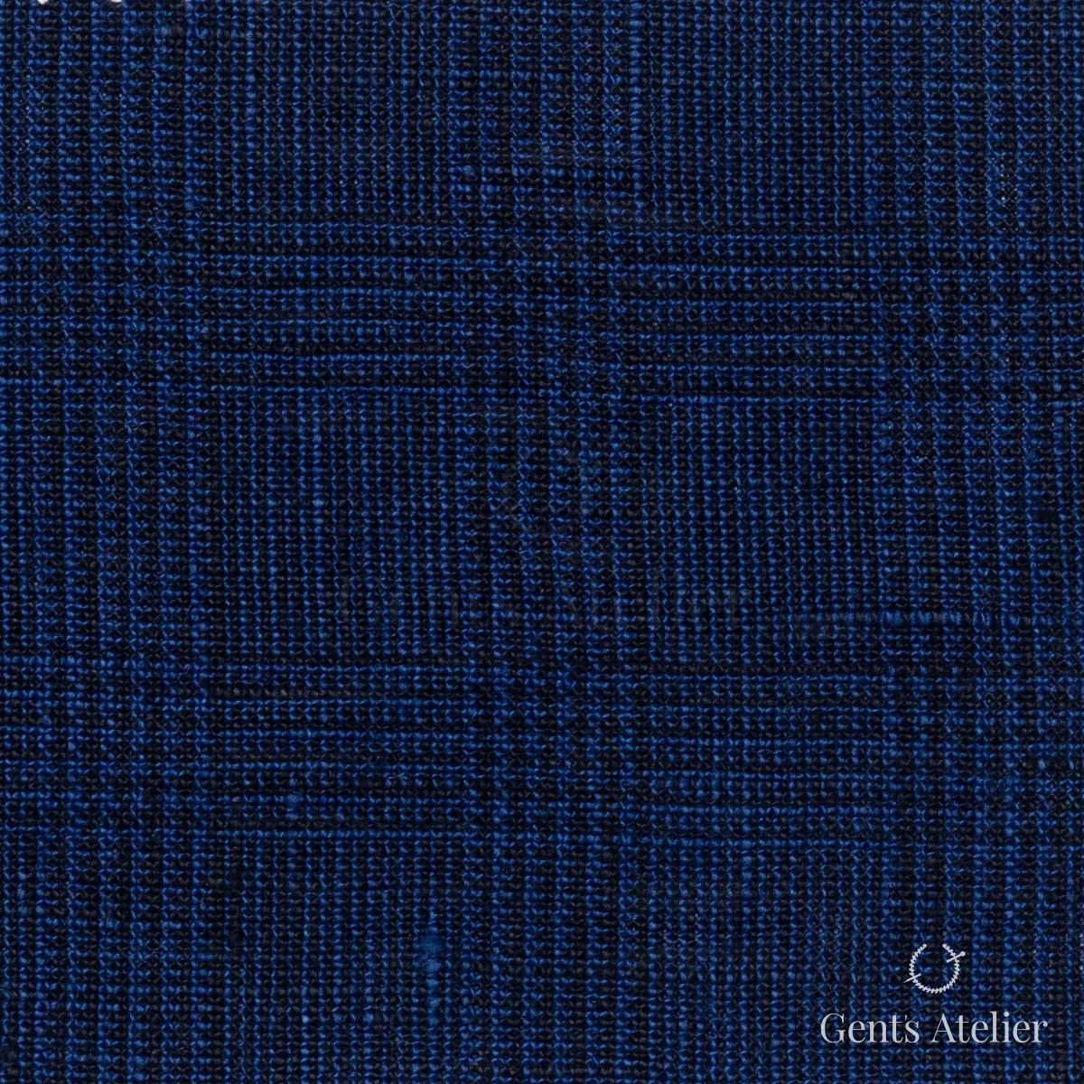 Костюмная ткань Marzoni 605 - 763 / 800 — Тёмно-синий, виндоупейн, 100% Linen