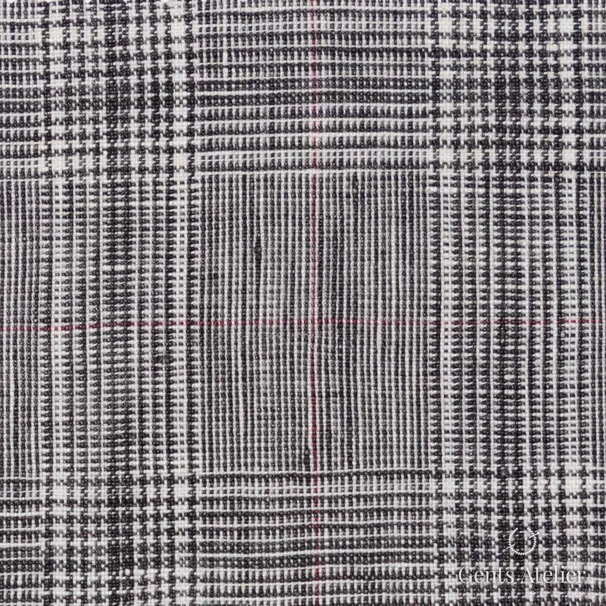 Костюмная ткань Marzoni 605 - 766 / 800 — Серый / Кремово-белый, в клетку, 100% Linen