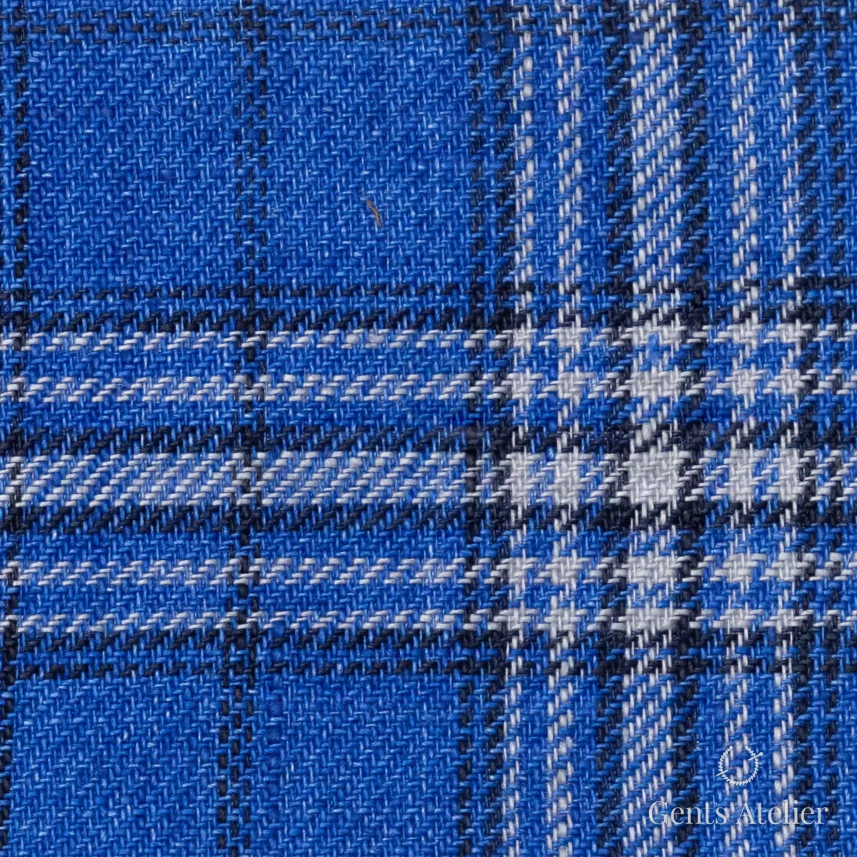 Костюмная ткань Marzoni 613 - 557 / 800 — Синий, виндоупейн, 100% Linen