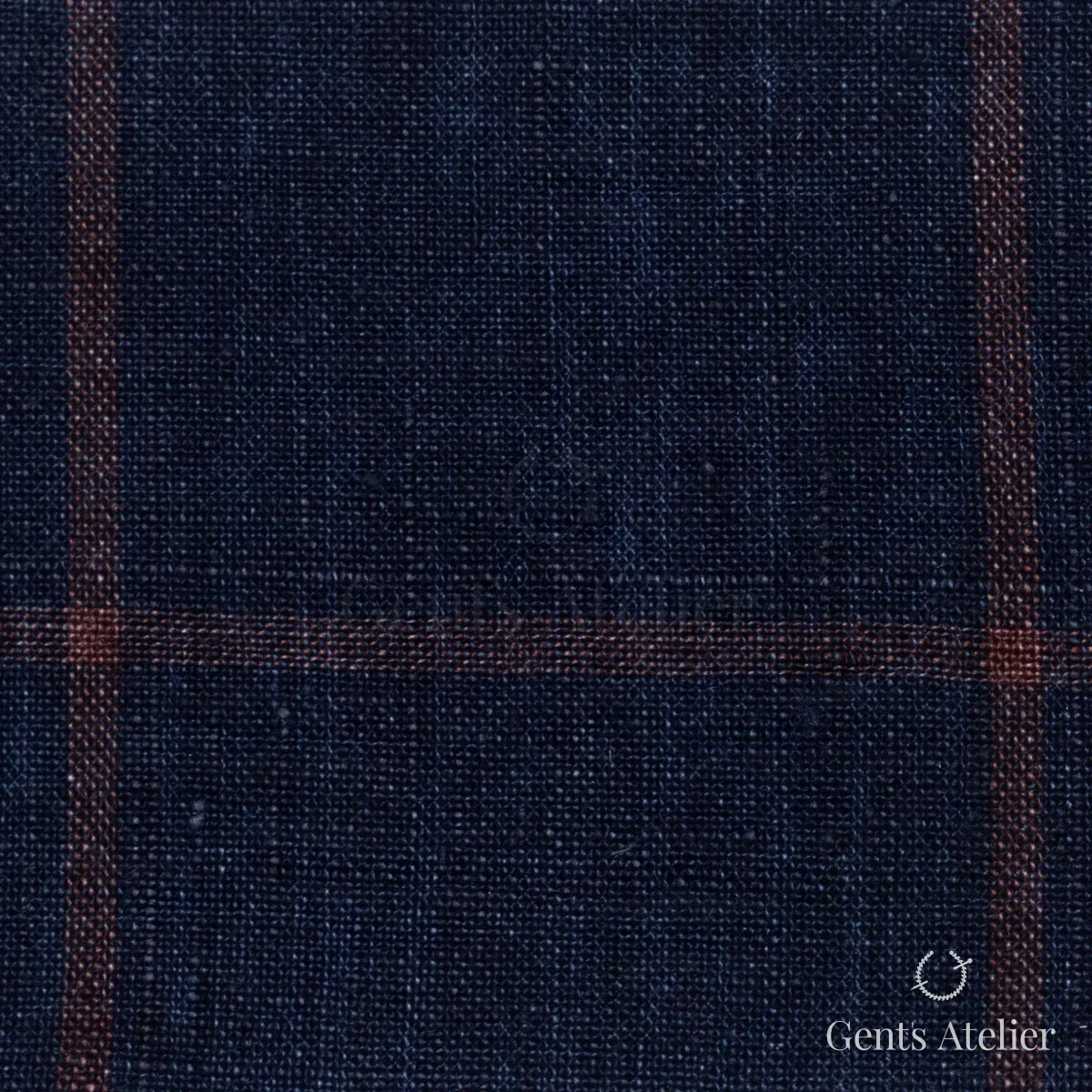 Костюмная ткань Marzoni 613 - 559 / 700 — Тёмно-синий / Красный, виндоупейн, 100% Linen