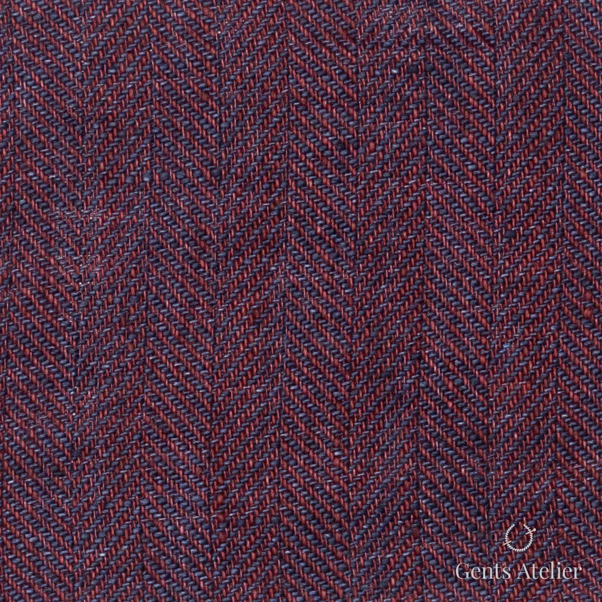 Костюмная ткань Marzoni 613 - 591 / 900 — Синий / Красный, ёлочка, 100% Linen