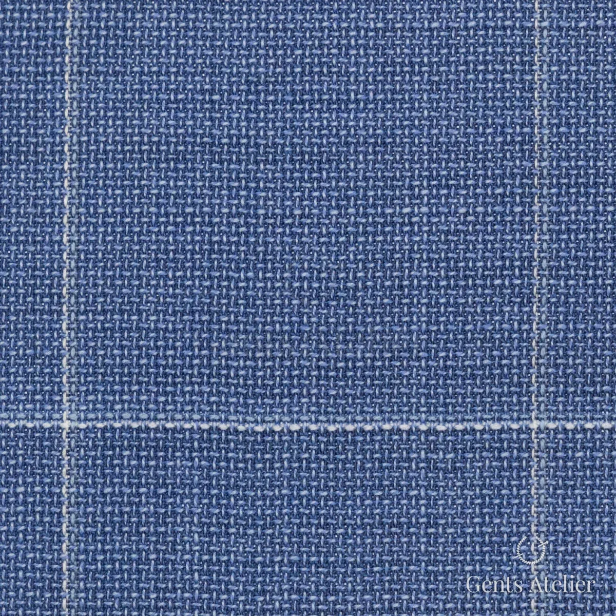 Костюмная ткань Marzoni 631 - 065 / 900 — Голубой / Белый, виндоупейн, 100% шерсть