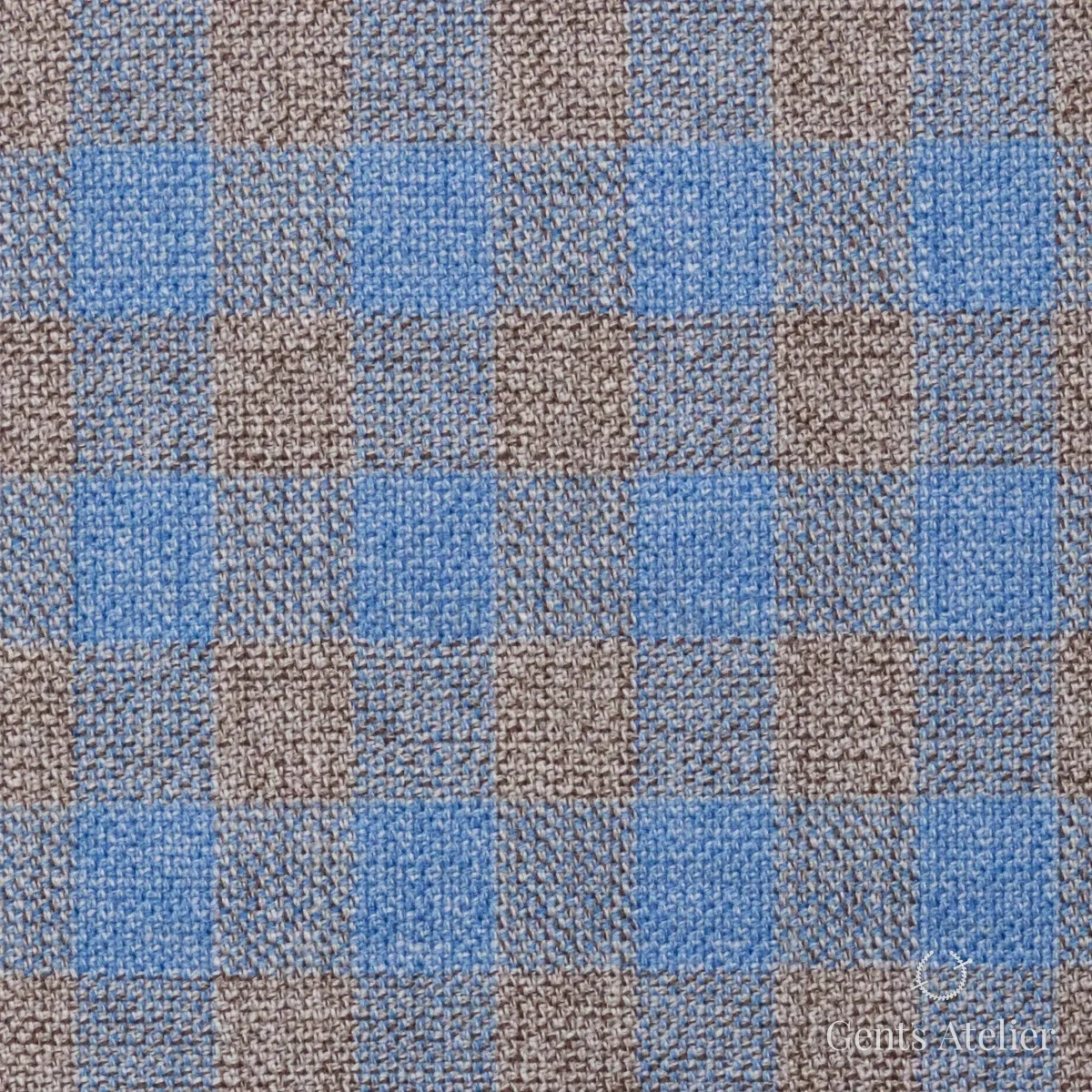 Костюмная ткань Marzoni 651 - 796 / 1200 — Синий / Бежевый, в клетку, 100% шерсть