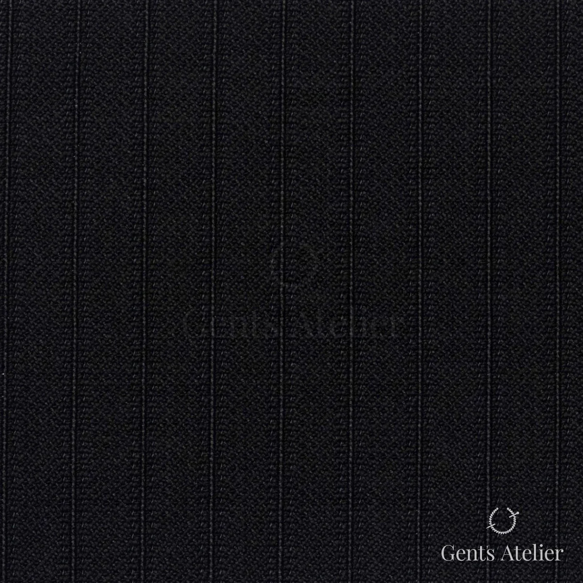 Костюмная ткань Marzoni 601 - 167 / 1100 — Чёрный, в полоску, 80% шерсть, 20% Silk